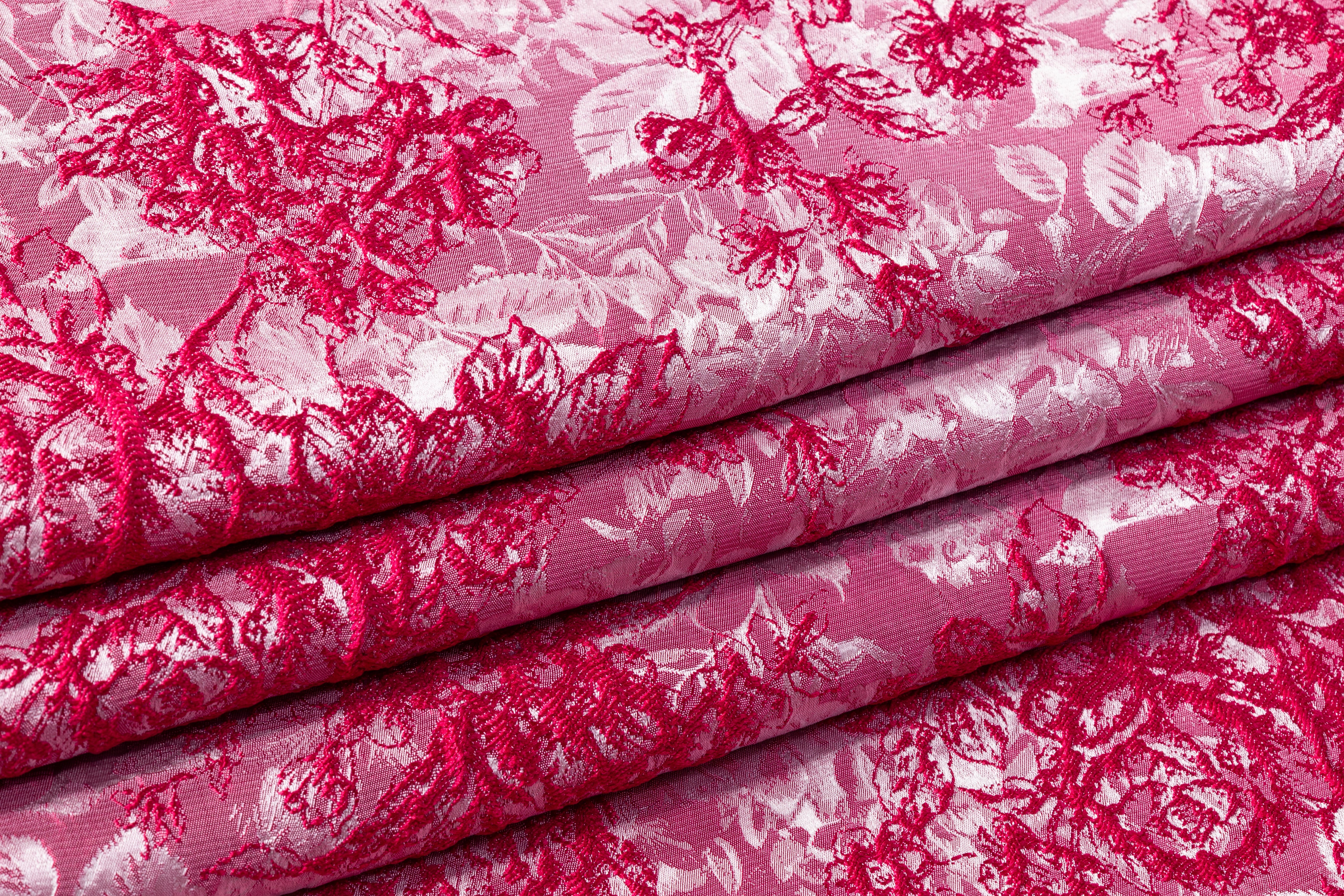 Floral Italian Brocade - Magenta
