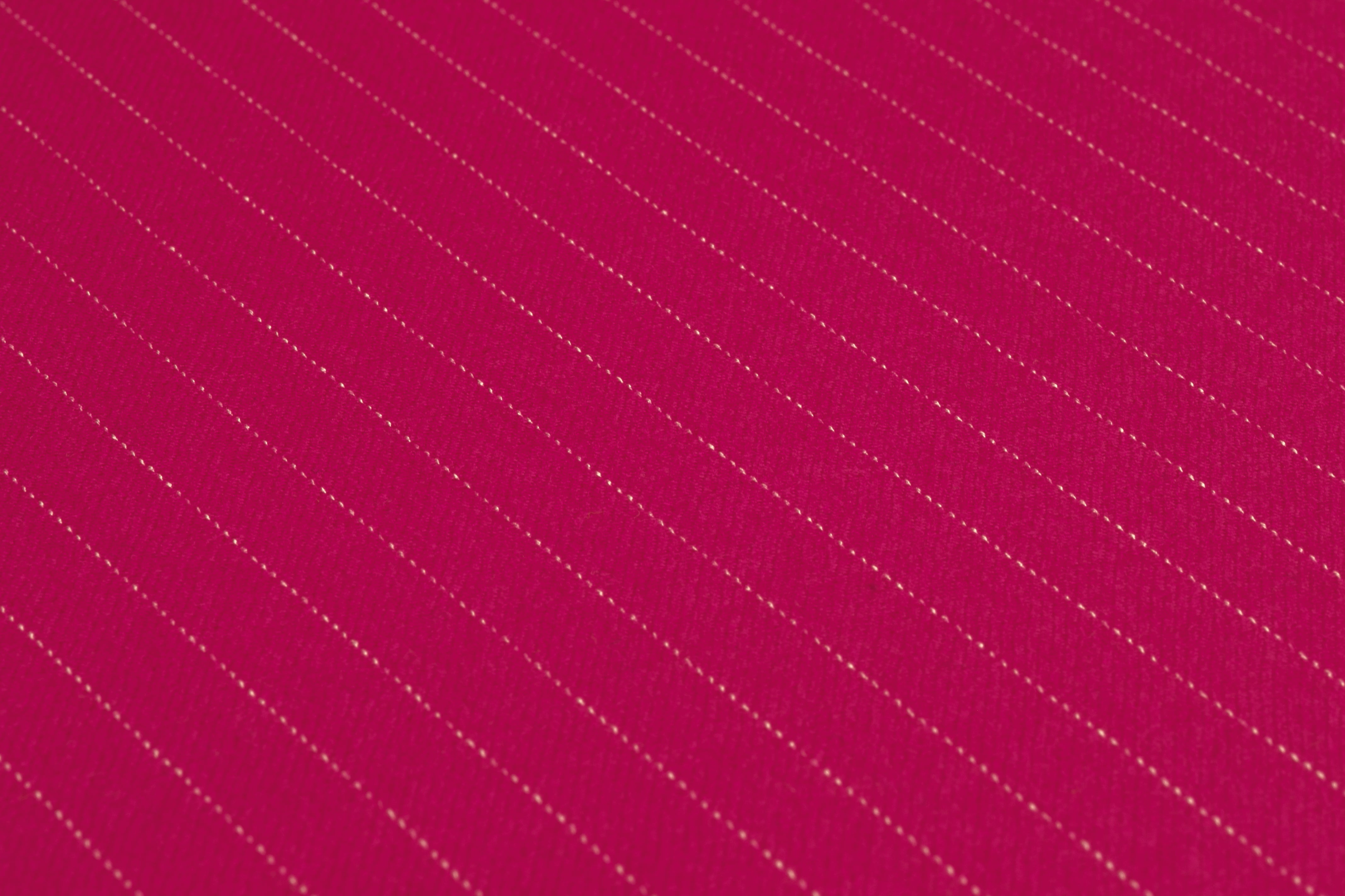 Striped Italian Wool Flannel Suiting - Magenta