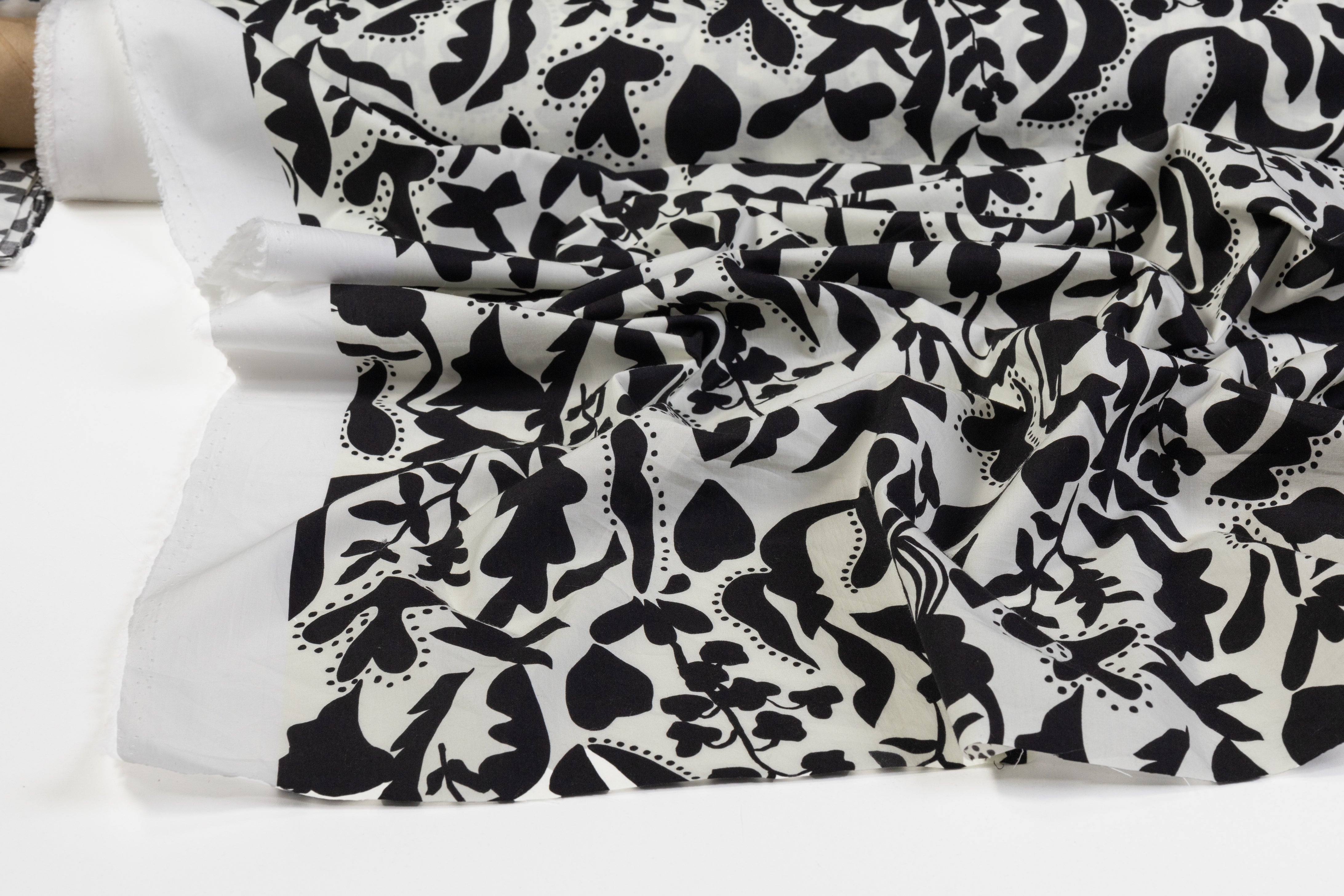 Abstract Printed Cotton - Black / Off White