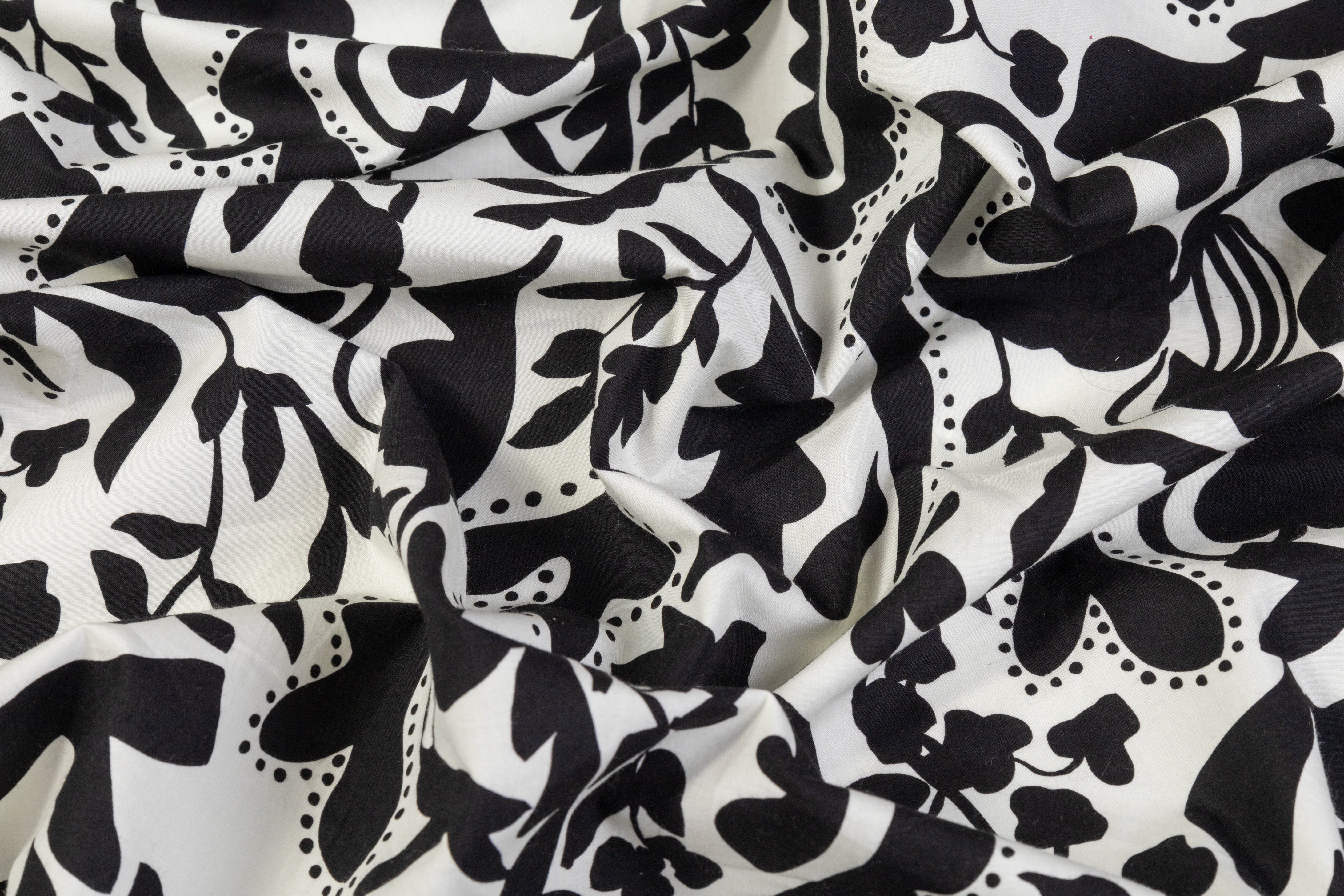 Abstract Printed Cotton - Black / Off White