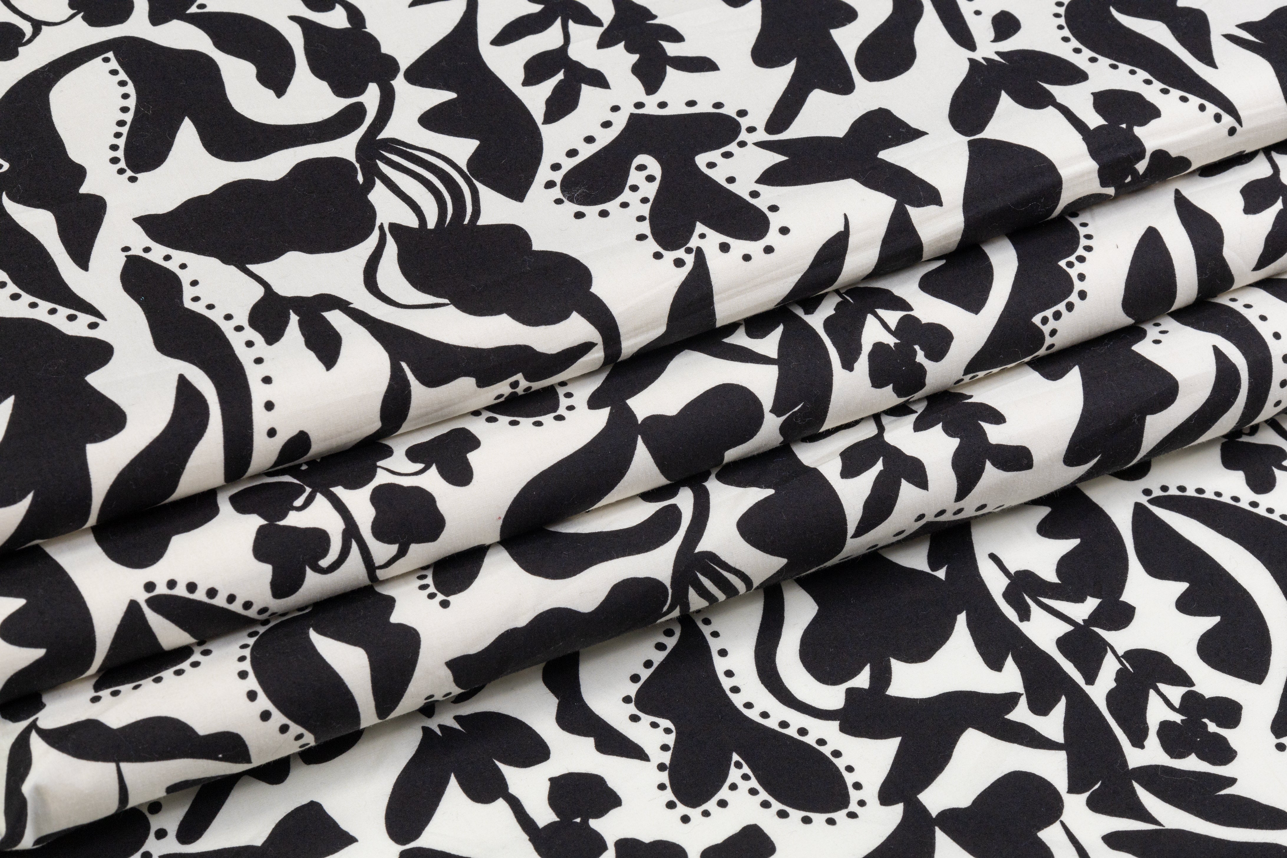 Abstract Printed Cotton - Black / Off White