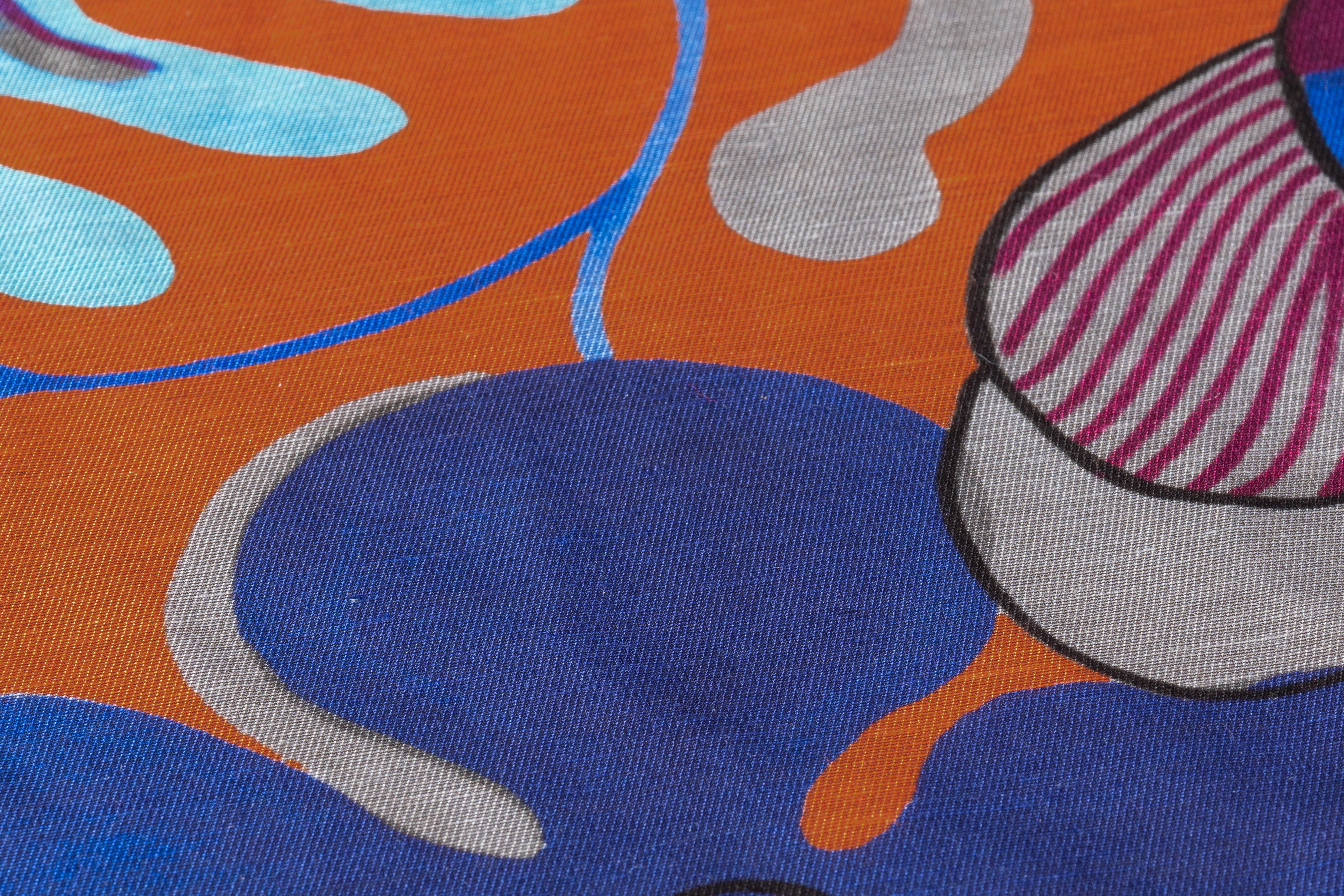 Floral Italian Silk Linen Blend - Rust / Blue / Gray / Burgundy