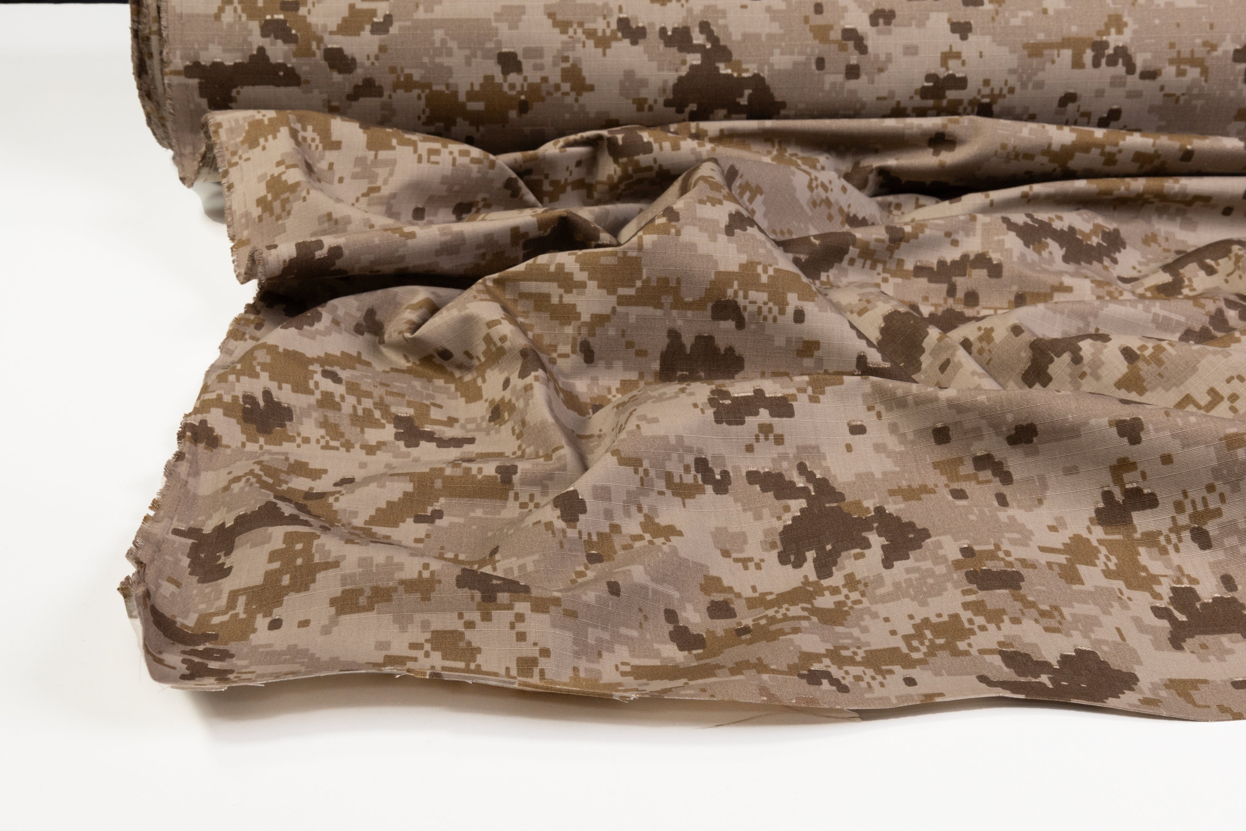 Army Fatigue Rip Stop Cotton Nylon Canvas - Brown