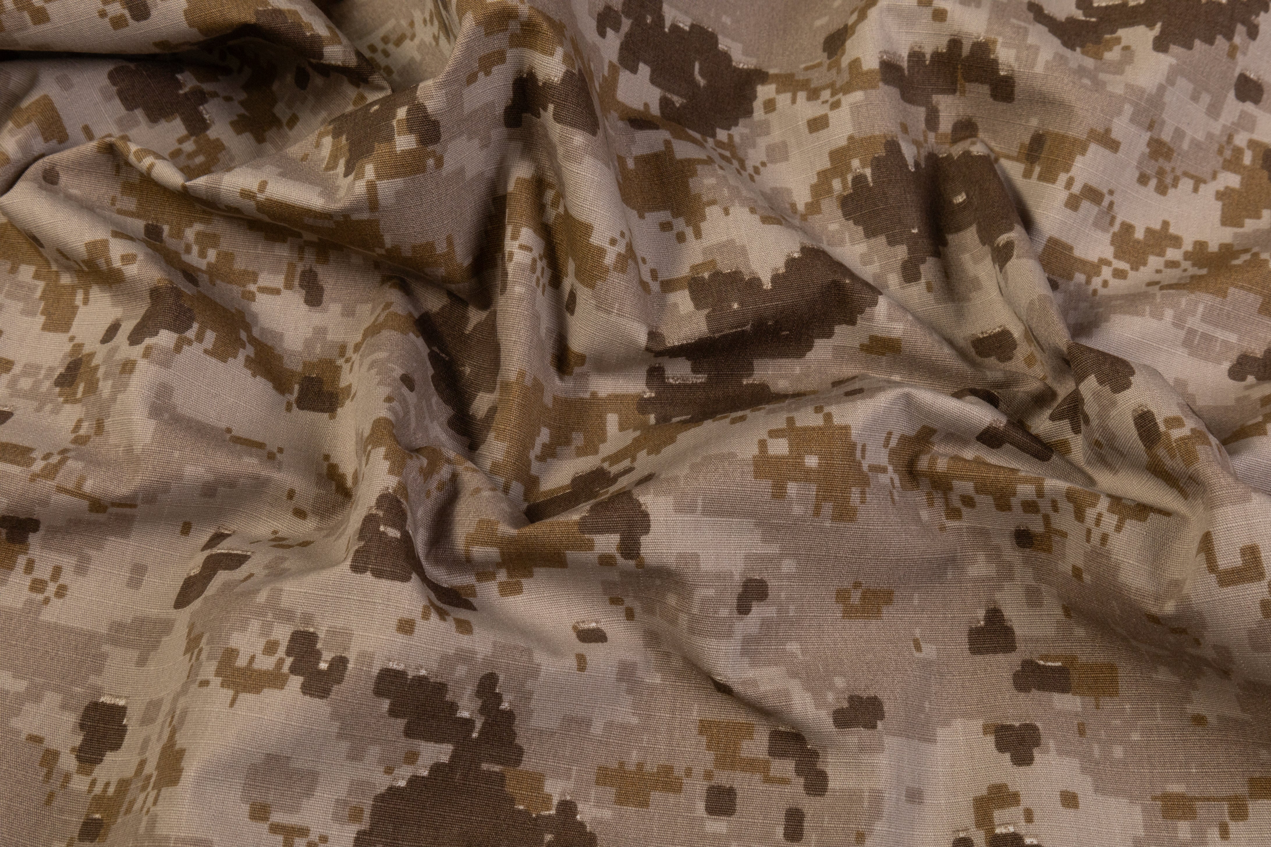 Army Fatigue Rip Stop Cotton Nylon Canvas - Brown