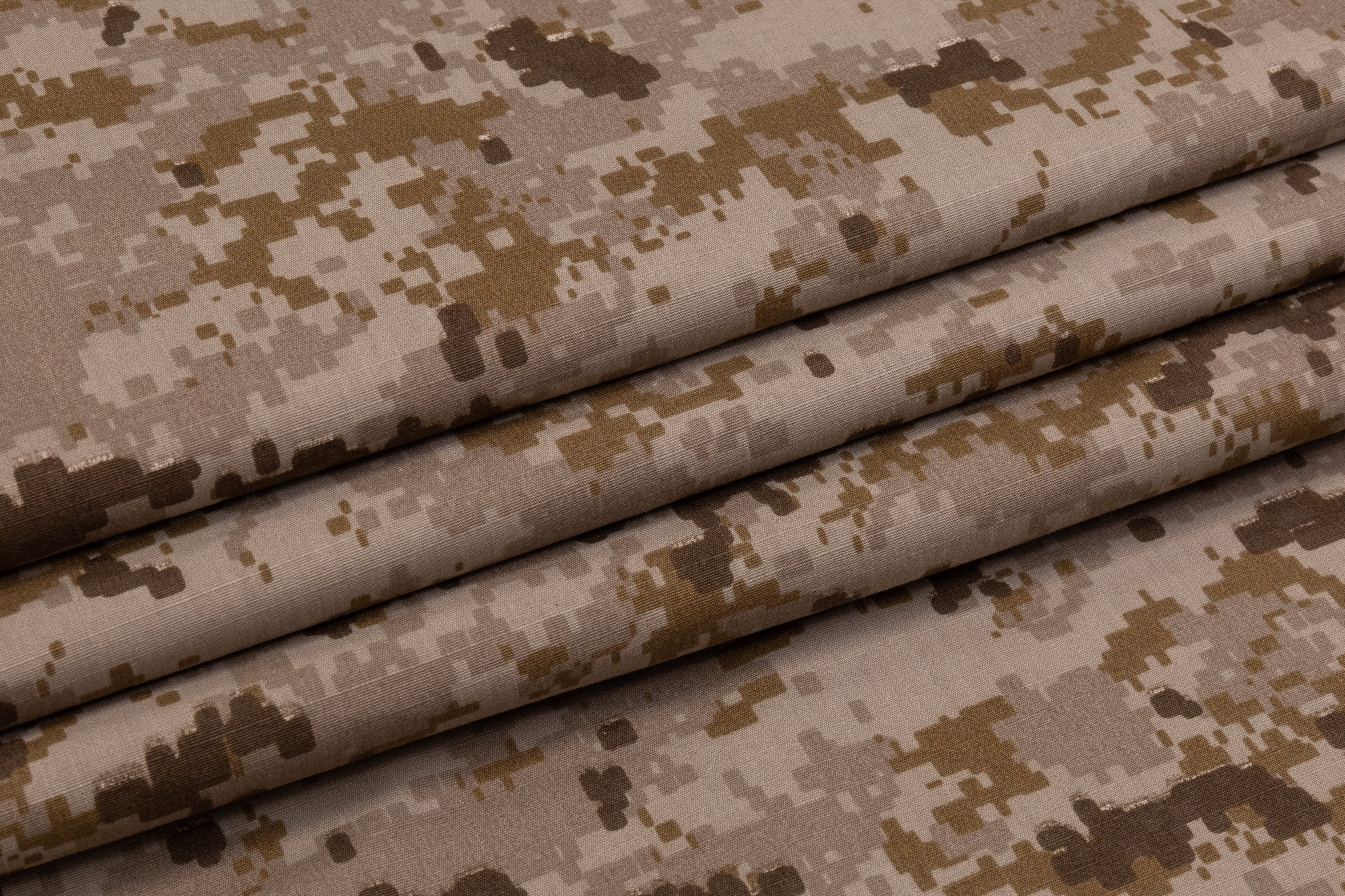 Army Fatigue Rip Stop Cotton Nylon Canvas - Brown
