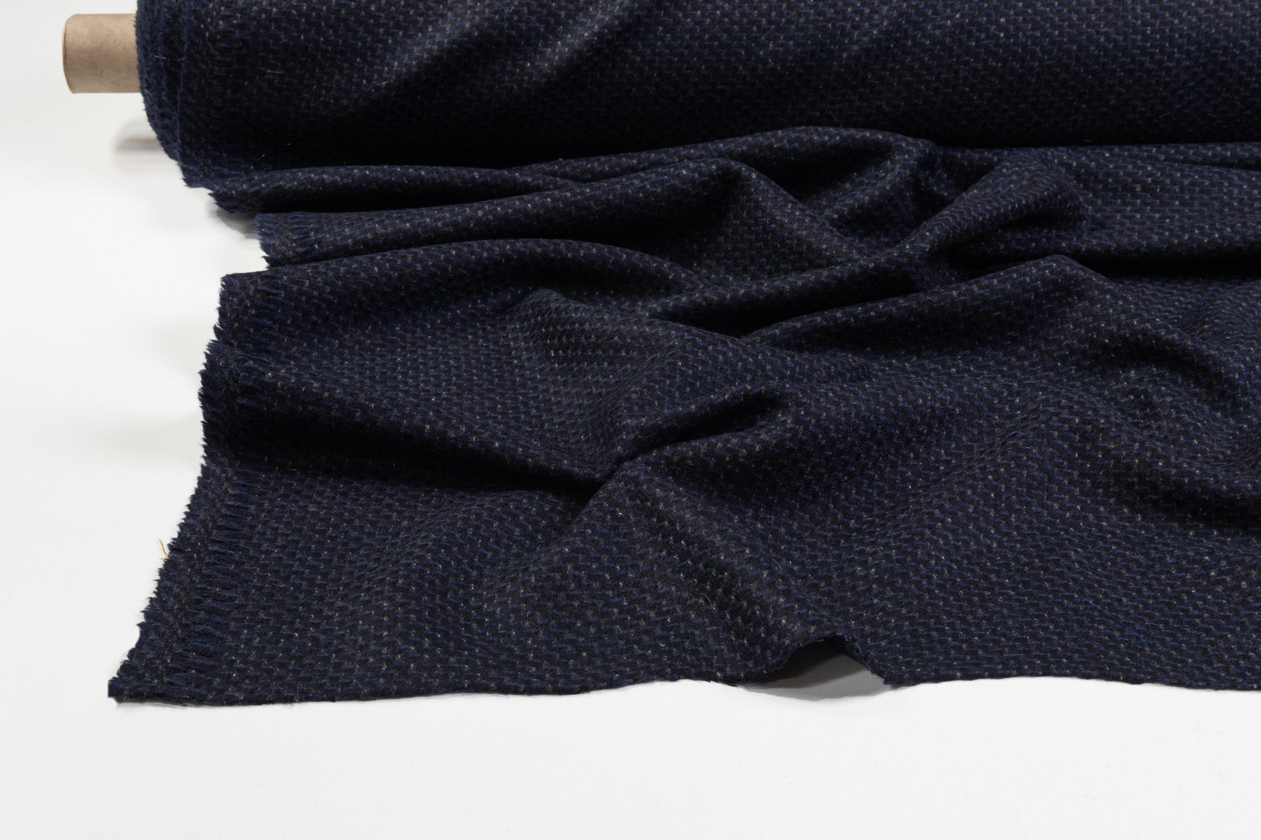 Italian Wool Cashmere Coating - Navy Blue / Black