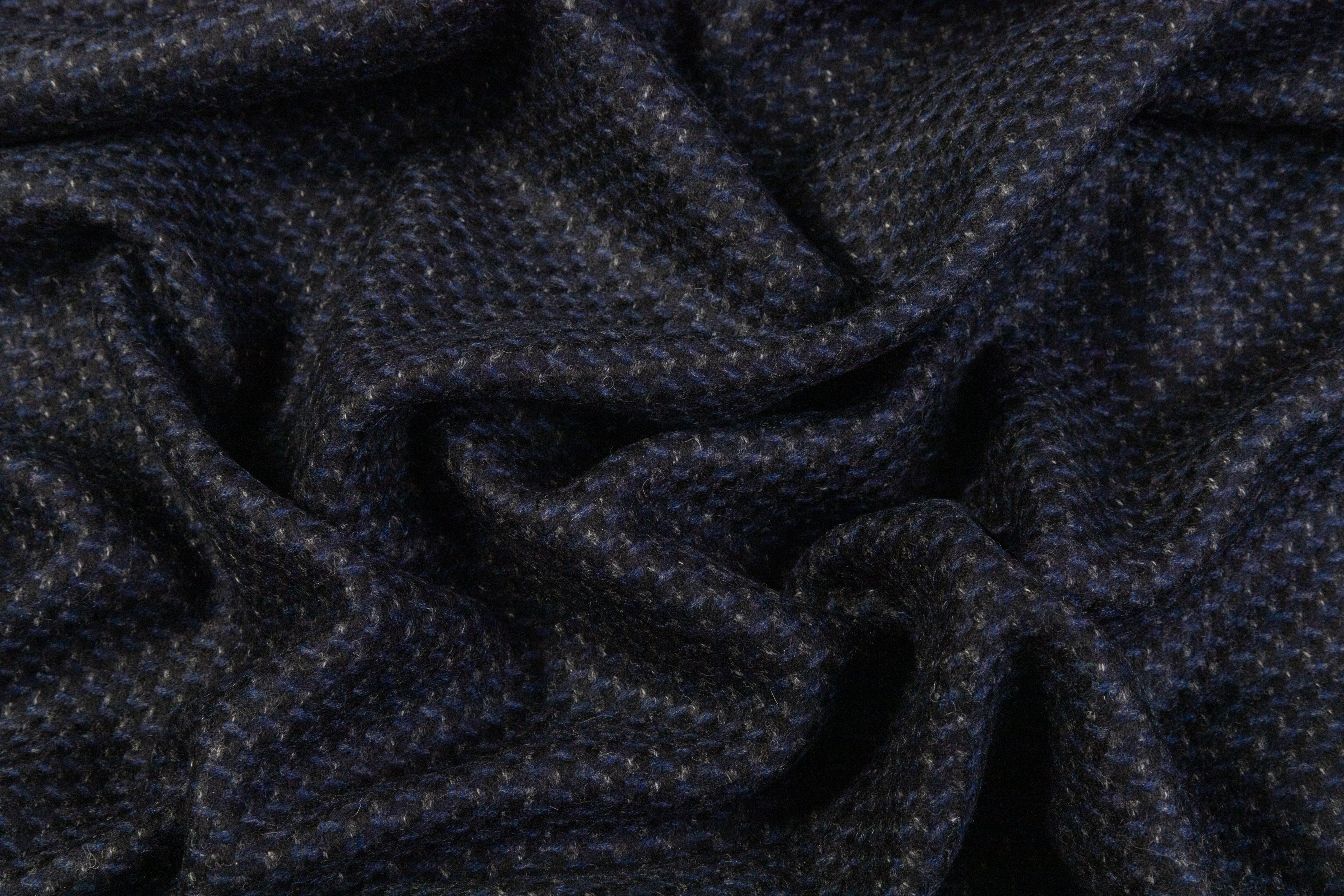Italian Wool Cashmere Coating - Navy Blue / Black