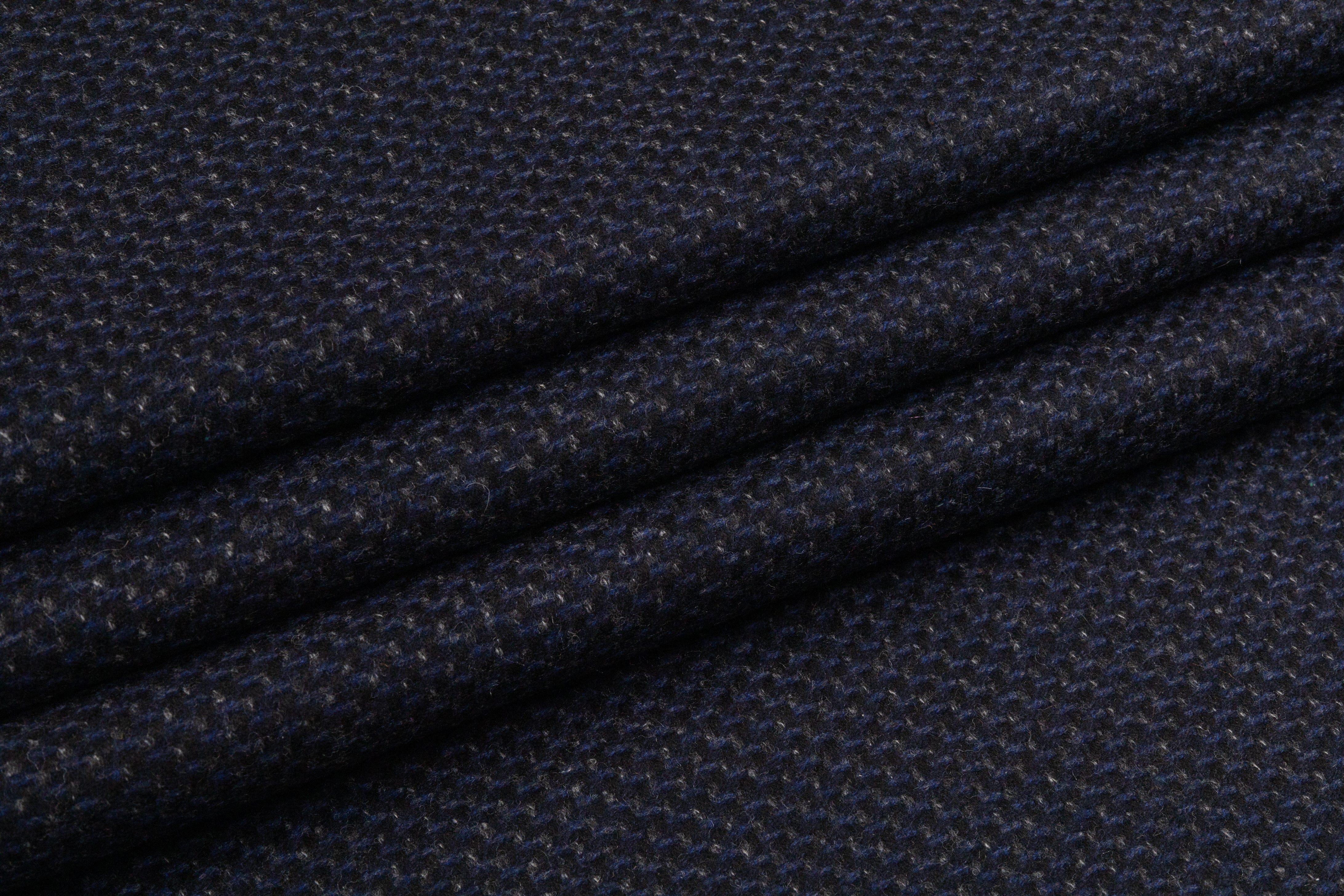 Italian Wool Cashmere Coating - Navy Blue / Black