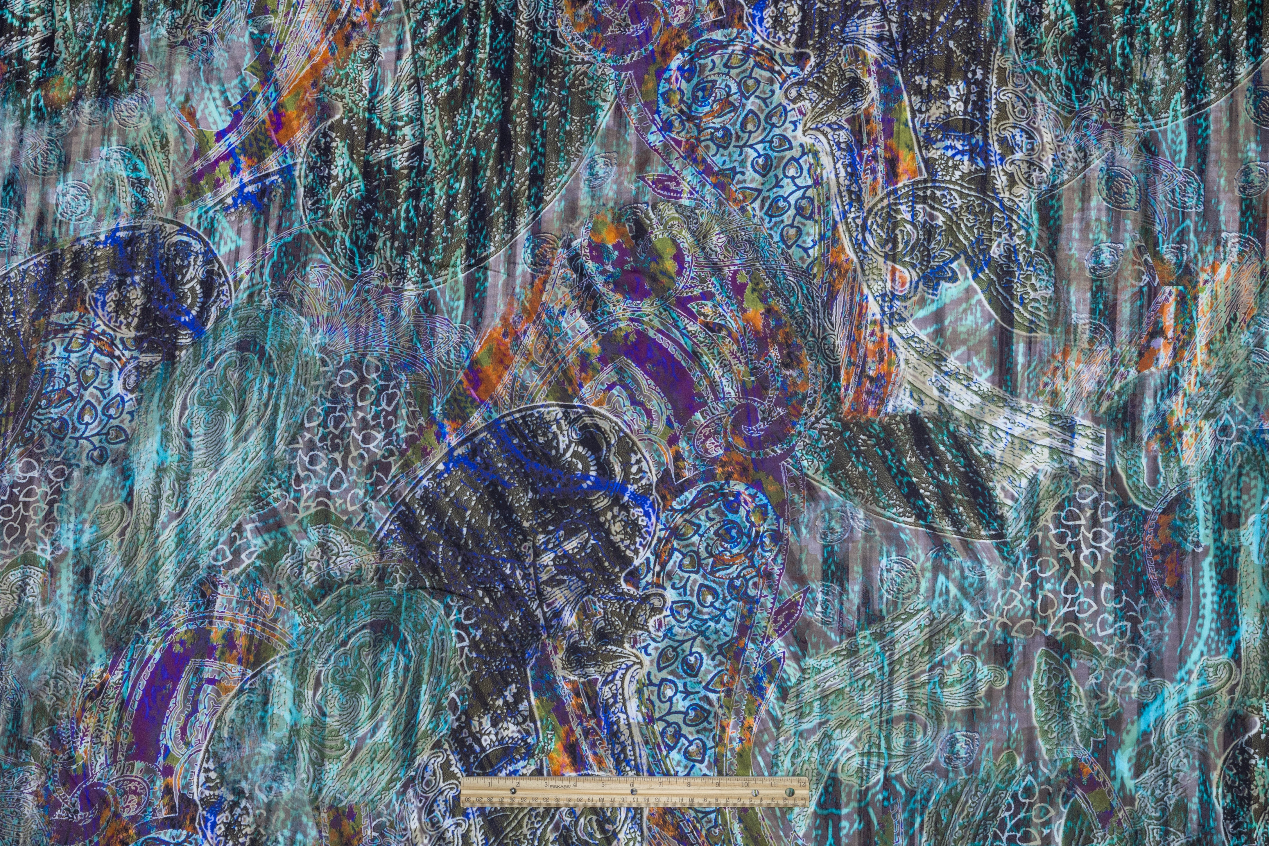 Abstract Paisley Italian Silk Twill - Multicolor