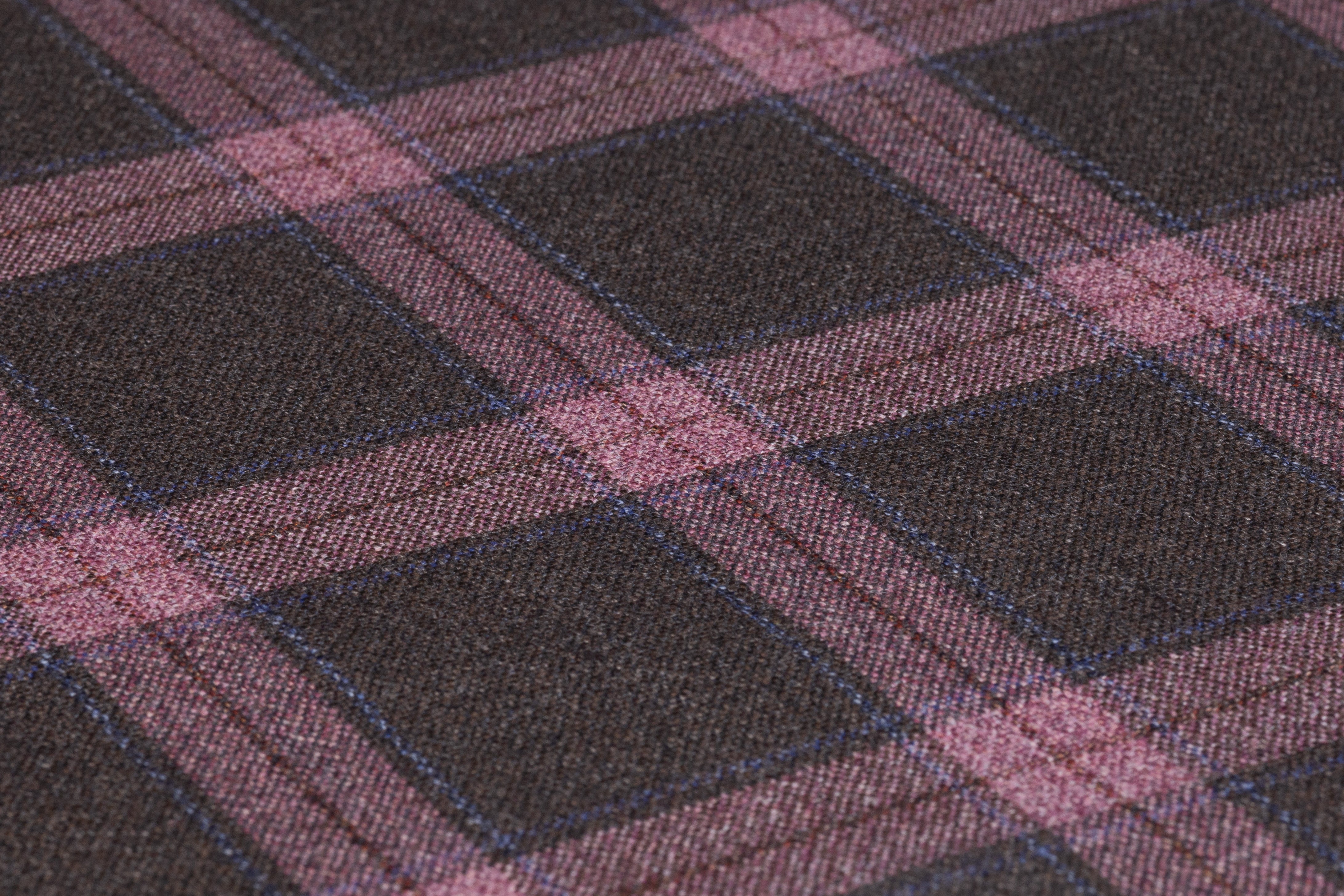 Plaid Italian Wool Suiting - Mauve / Brown