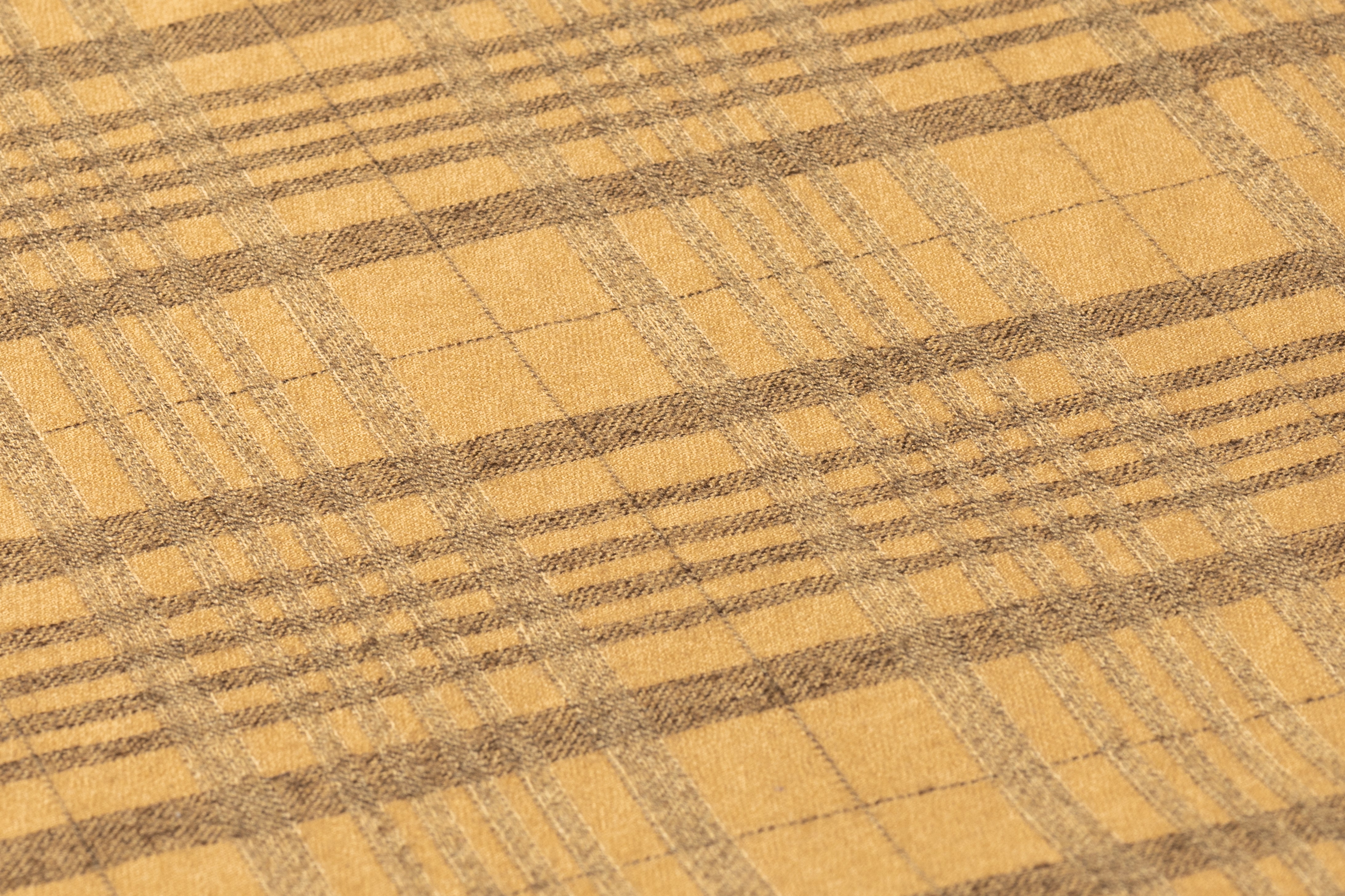 Checked Italian Stretch Wool - Light Brown / Taupe