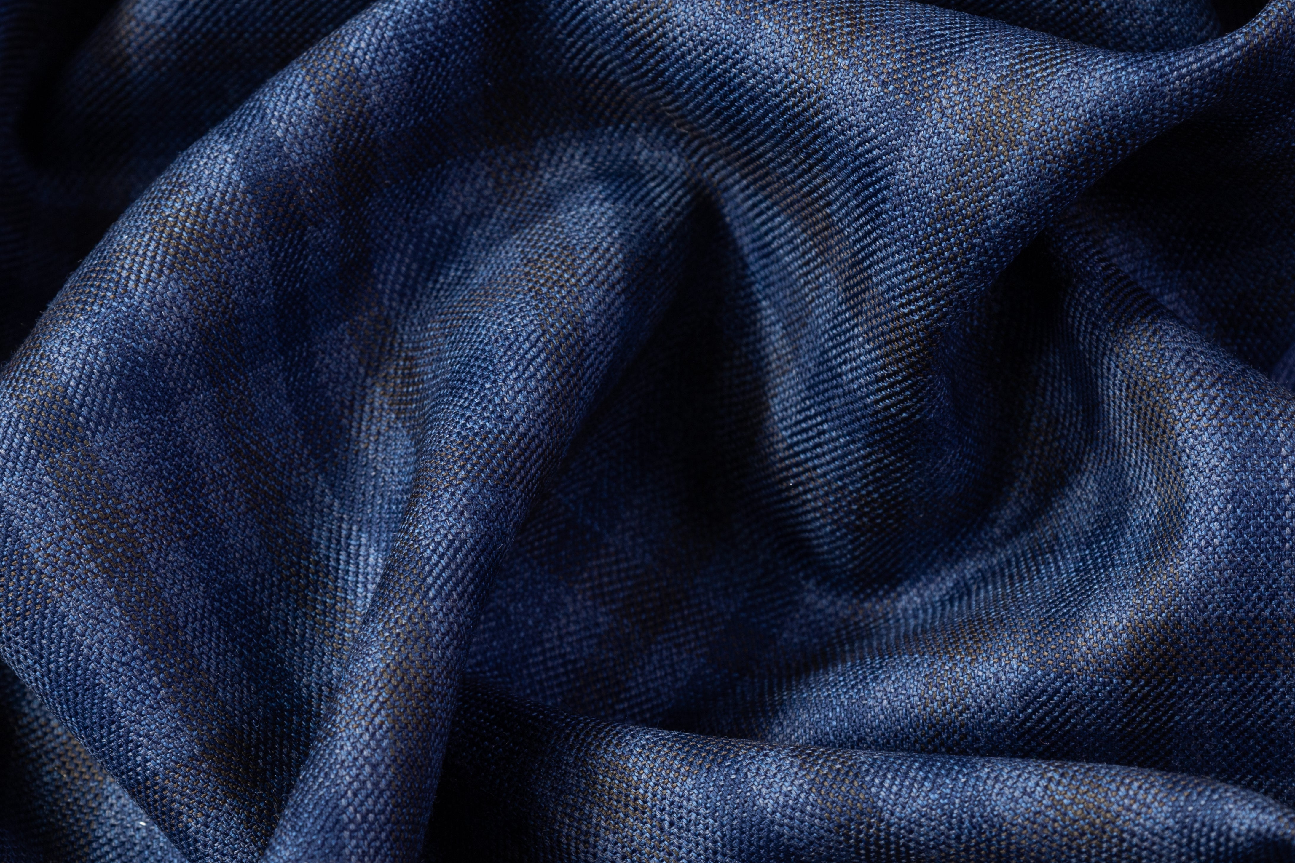 Checked Italian Wool Suiting - Blue