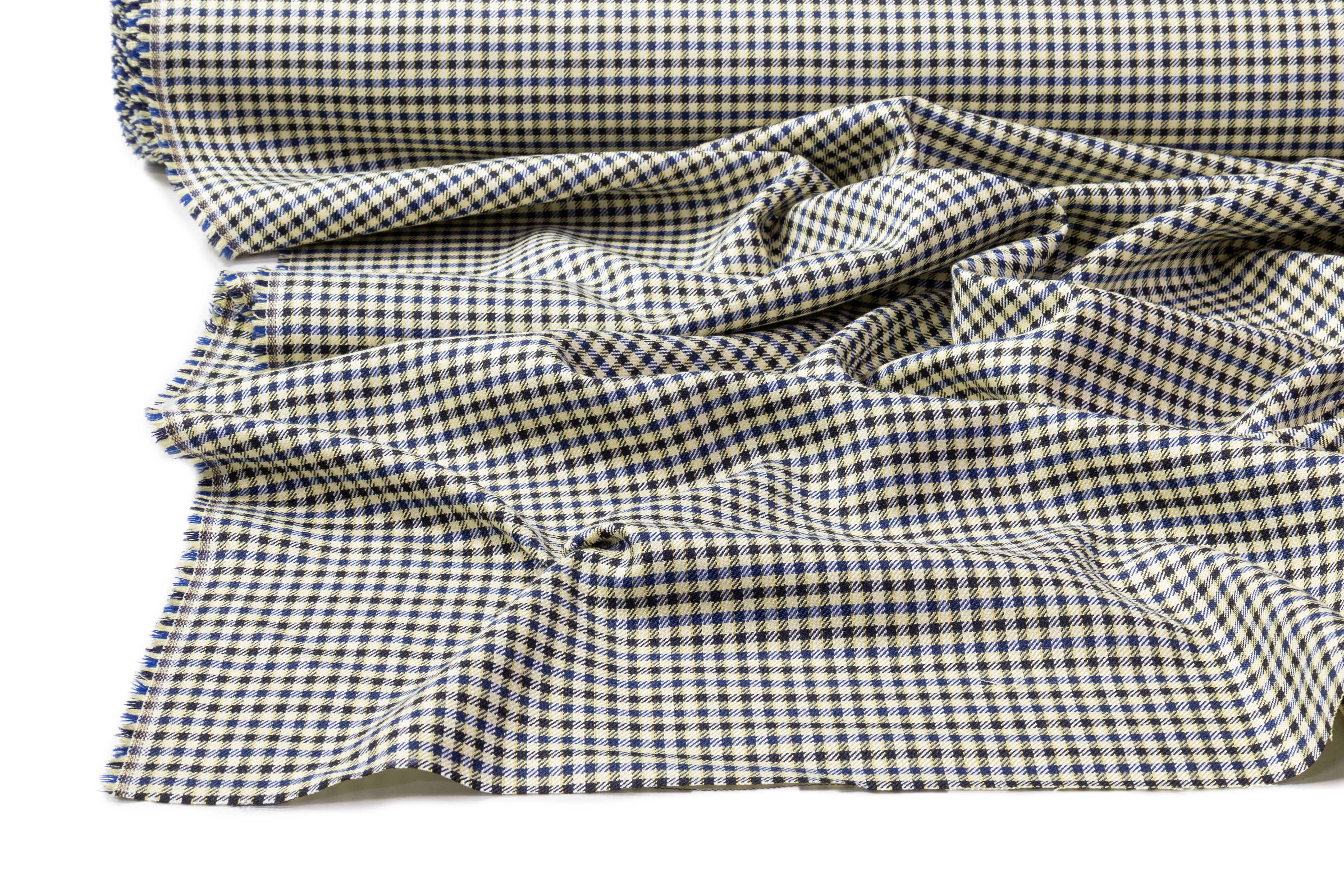 Marzotto - Italian Wool Blend Suiting - Yellow / Blue / Black