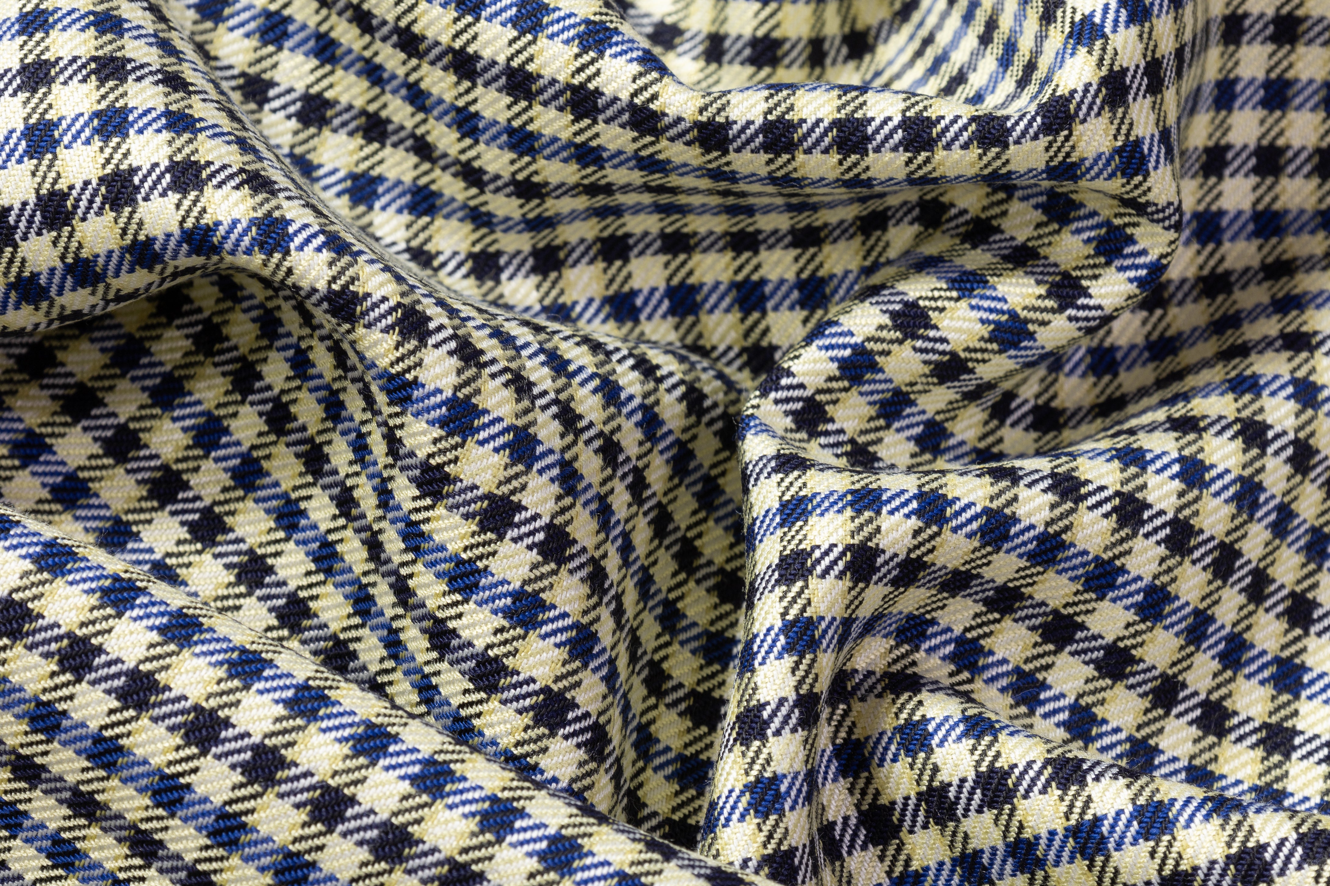 Marzotto - Italian Wool Blend Suiting - Yellow / Blue / Black