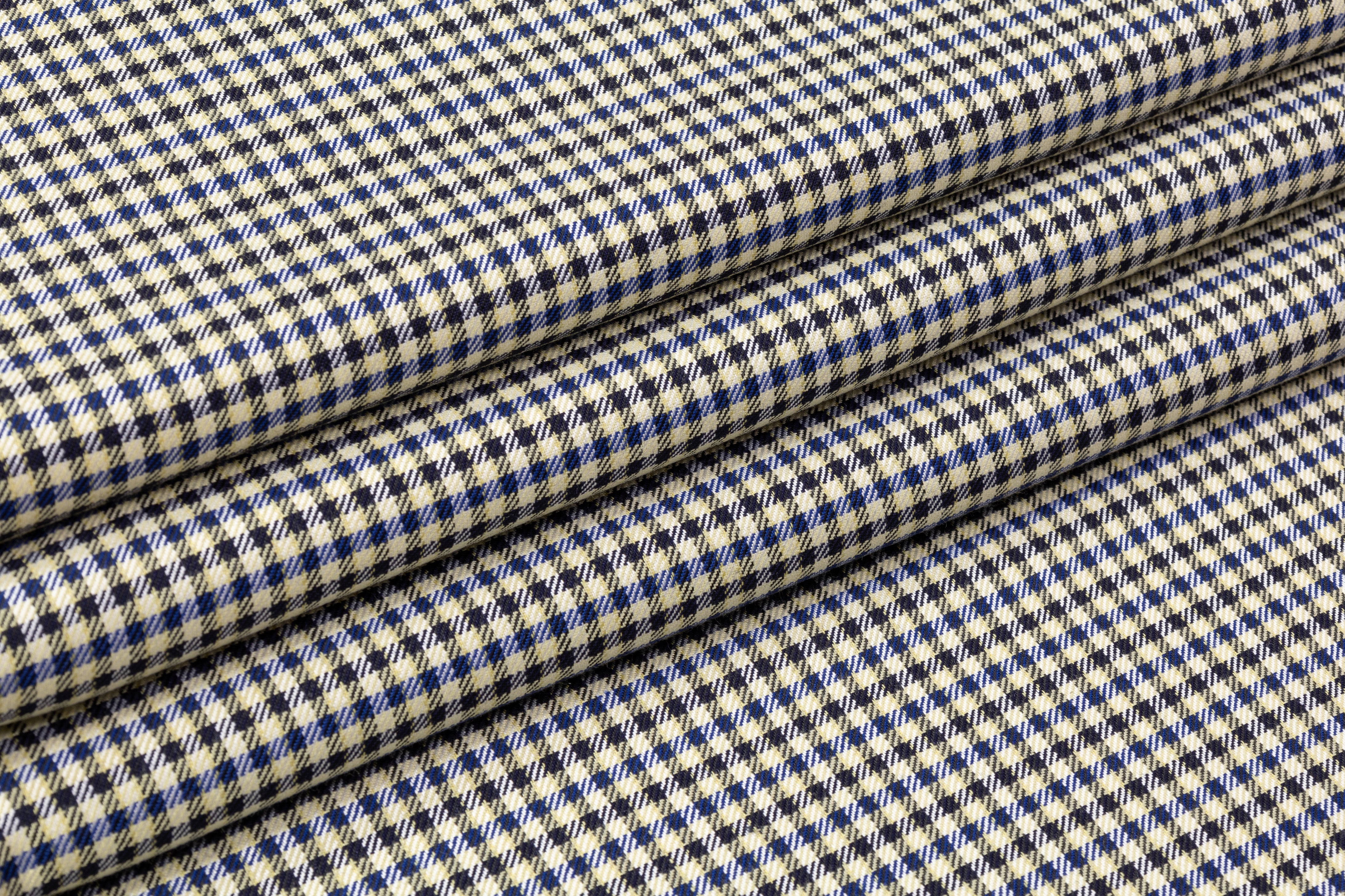 Marzotto - Italian Wool Blend Suiting - Yellow / Blue / Black