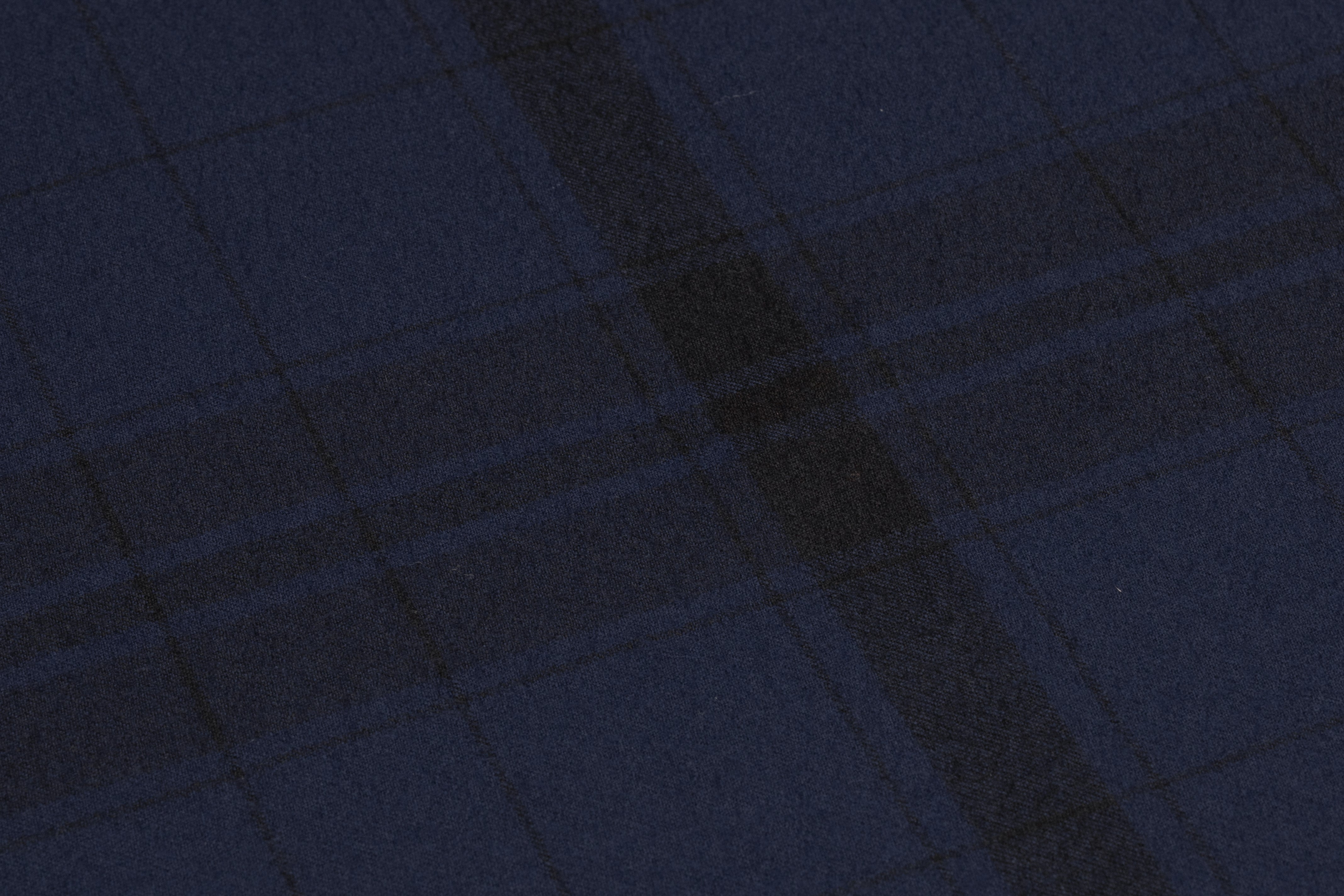 Plaid Italian Wool Flannel Suiting - Navy / Black