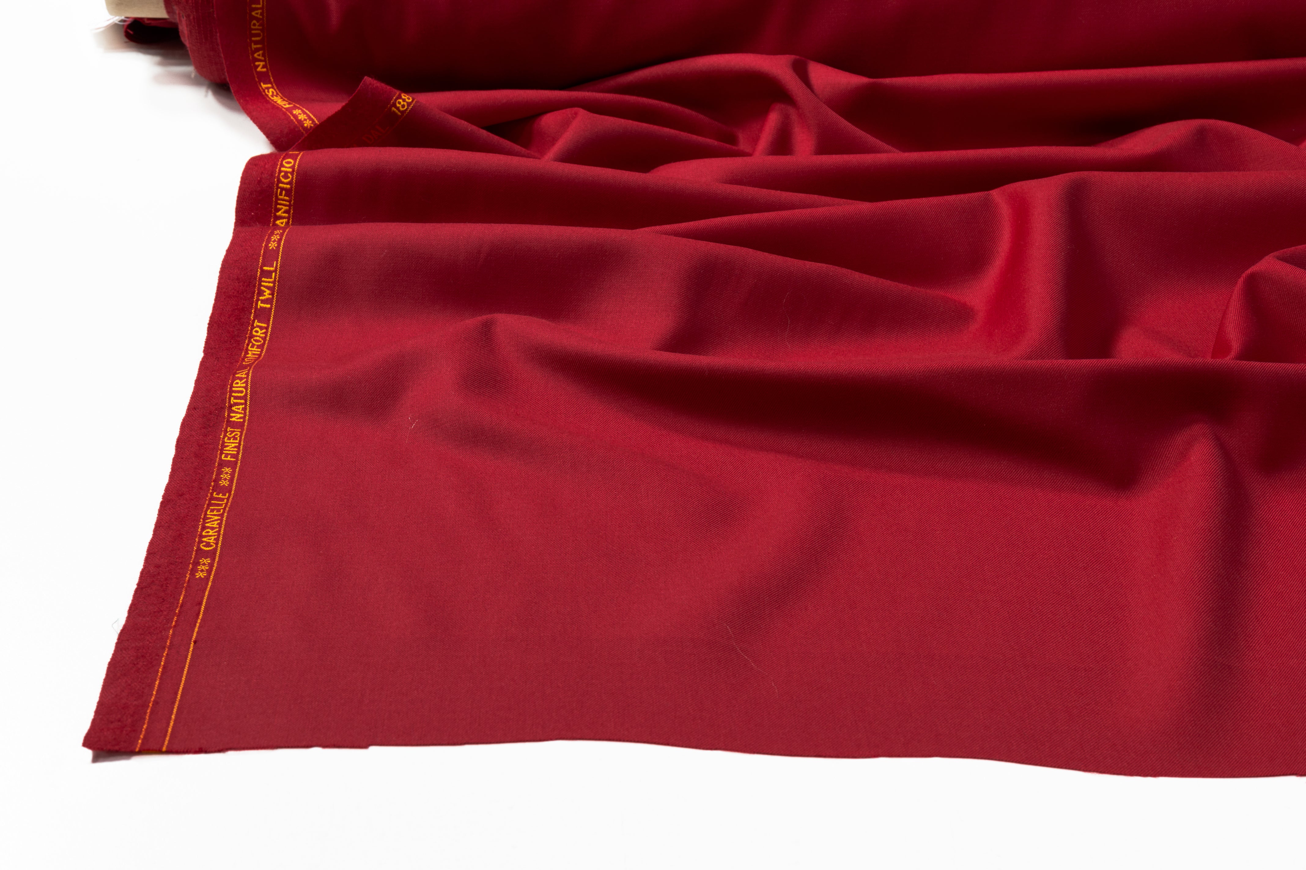 Cerruti - Caravelle Finest Natural Comfort Twill Wool Suiting - Red