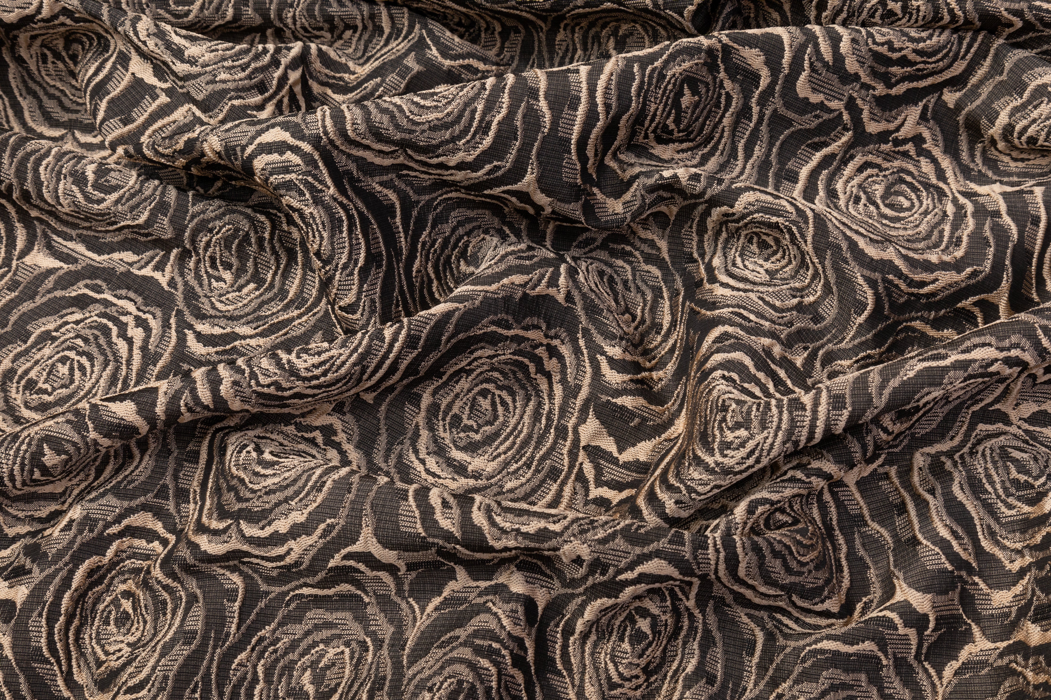 Rose Floral Brocade - Brown
