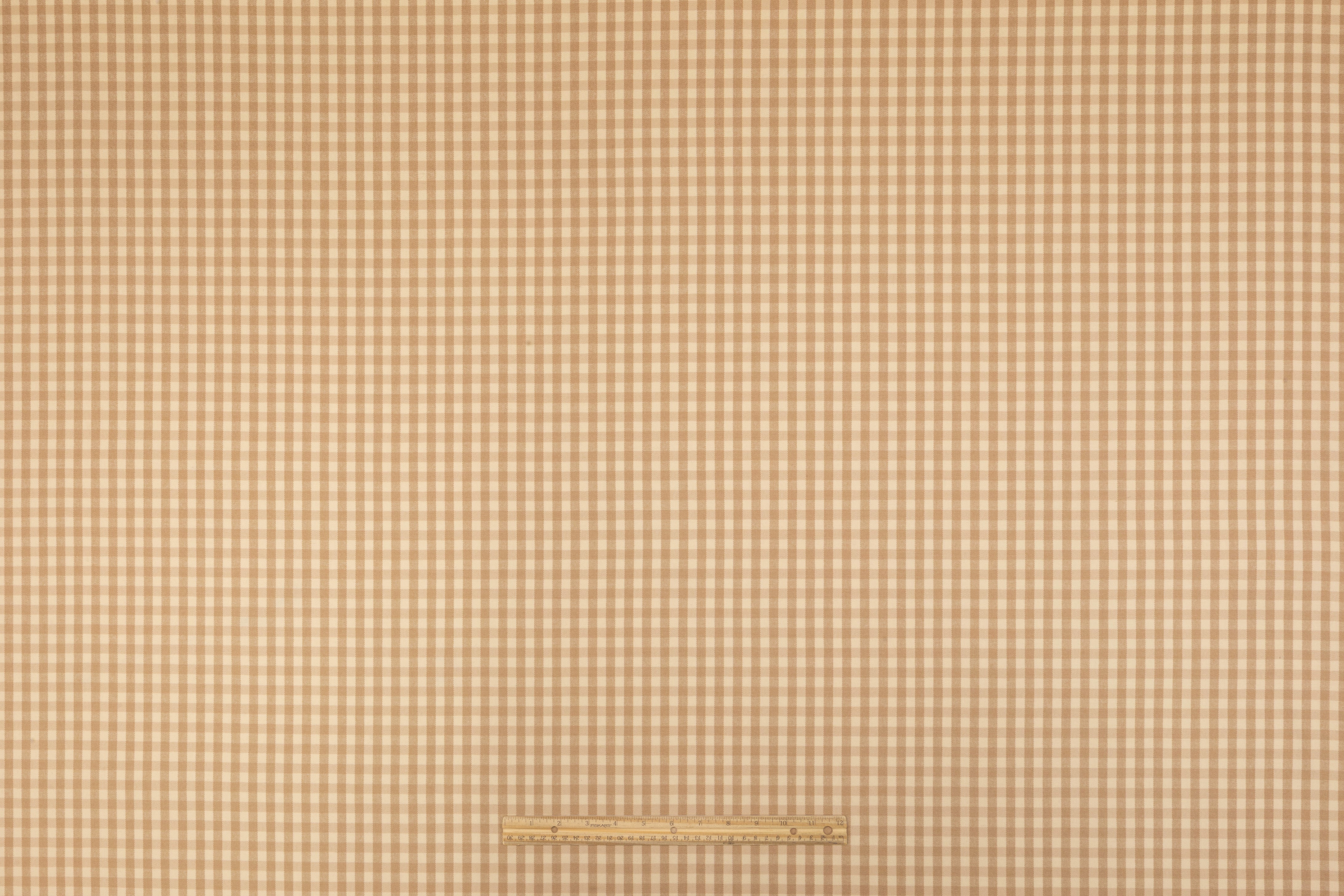 Checked Italian Wool Suiting - Beige