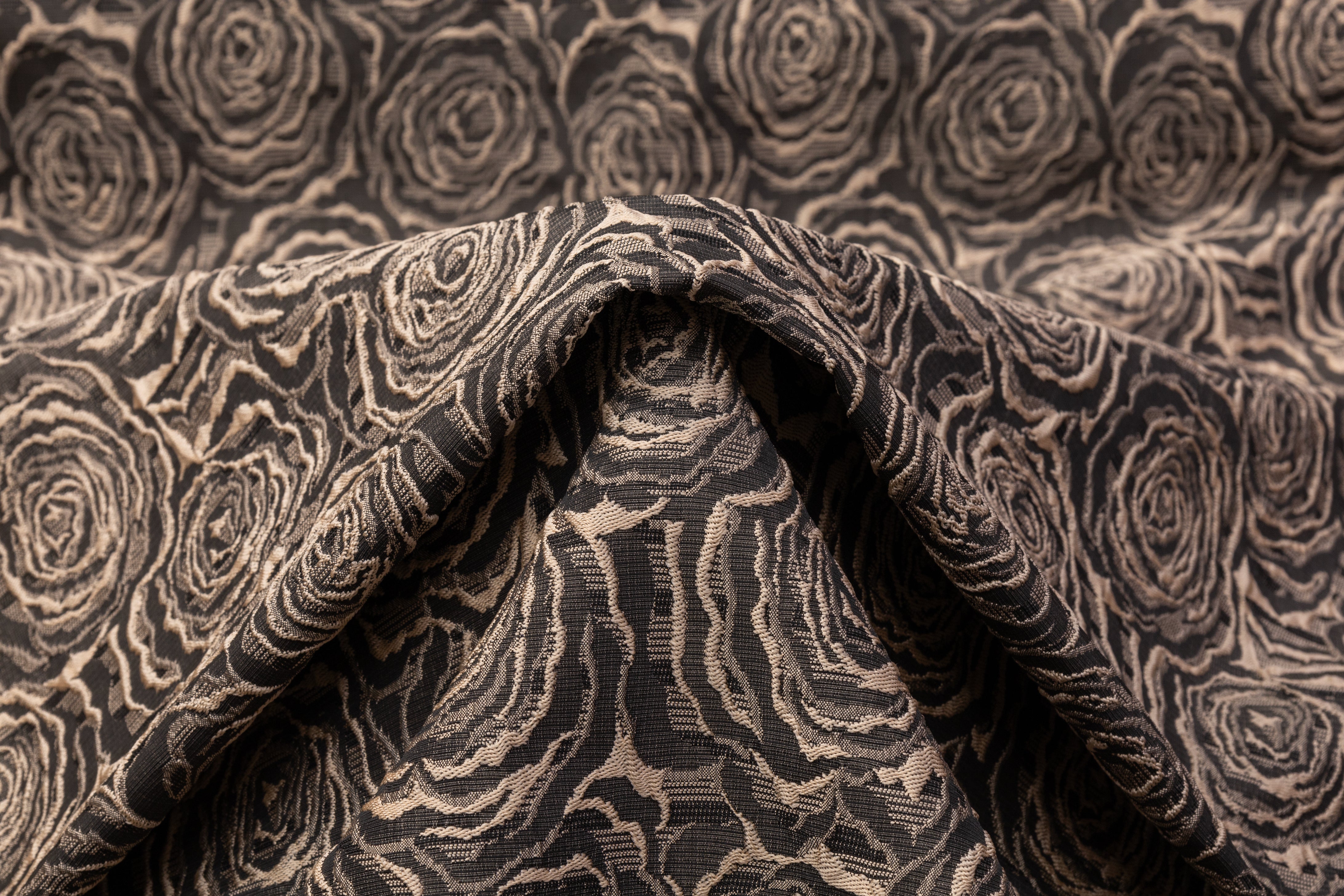 Rose Floral Brocade - Brown