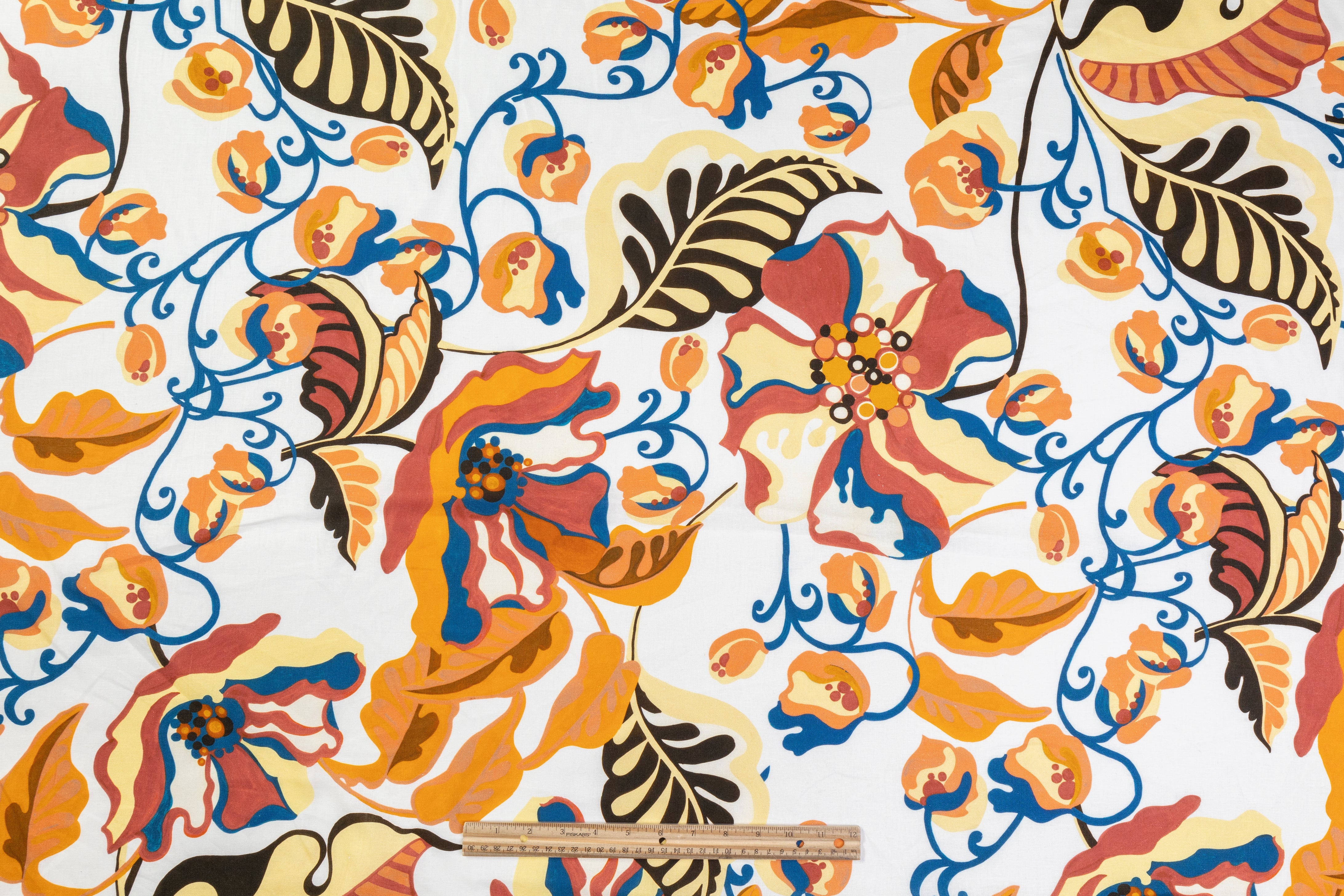 Floral Italian Linen Viscose Blend - Multicolor