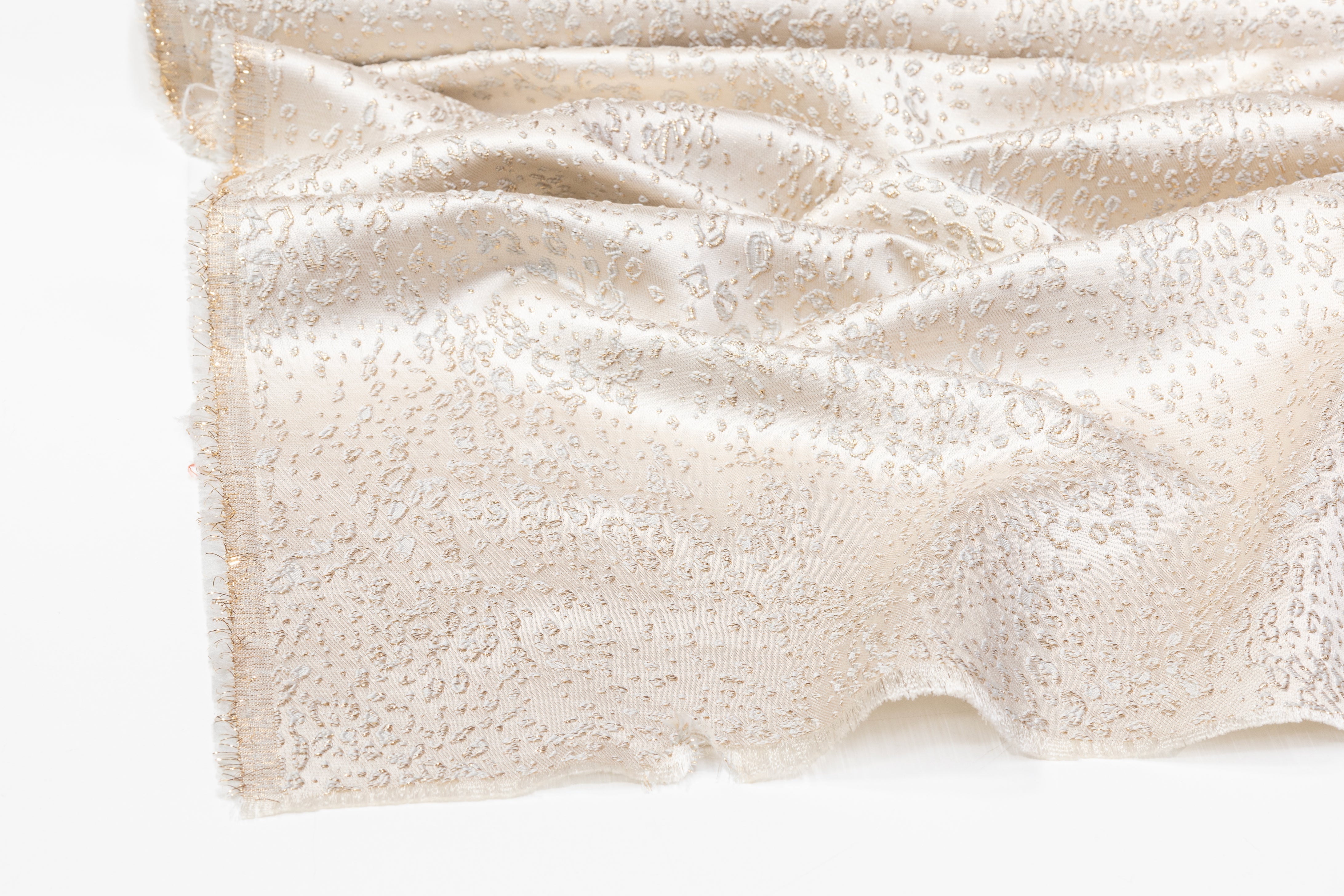 Cheetah Metallic Brocade - Light Beige