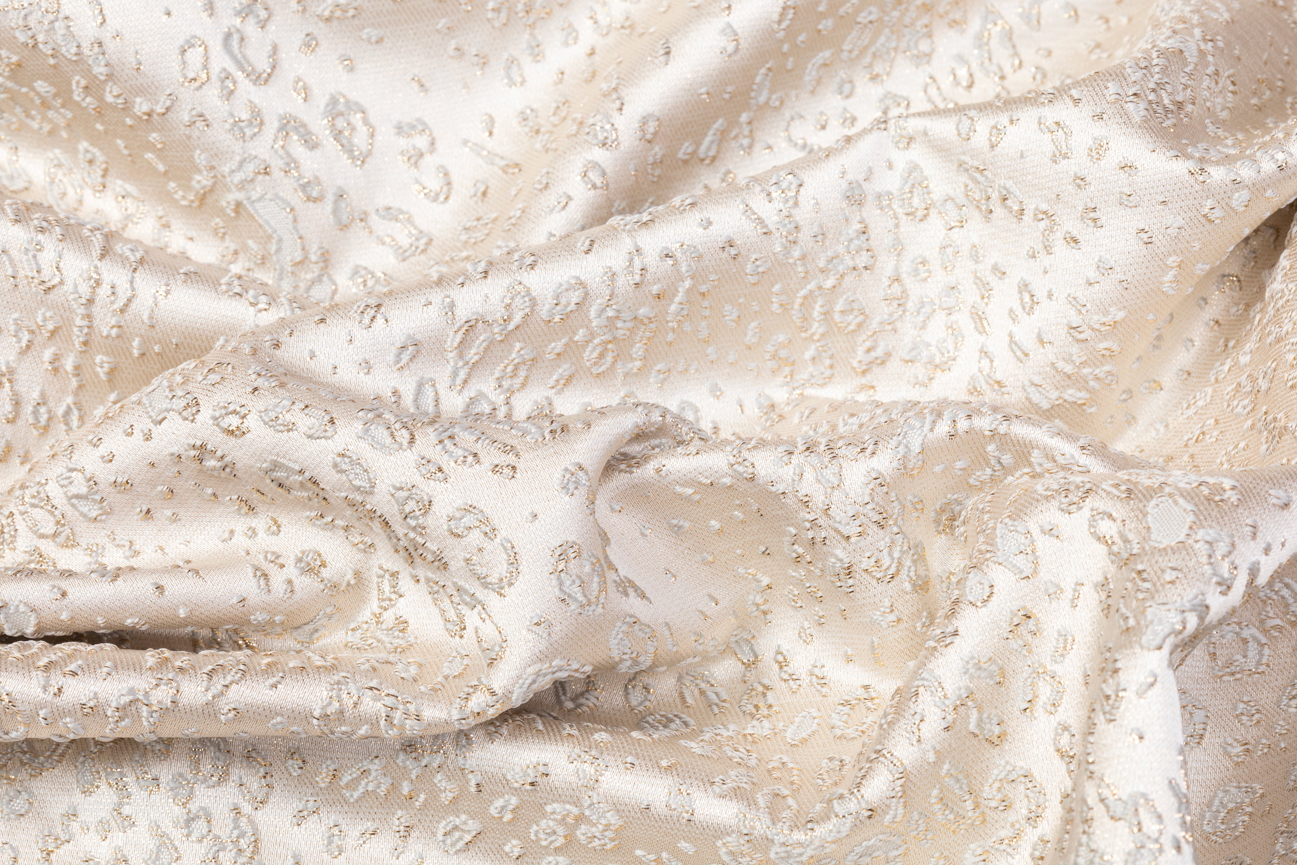 Cheetah Metallic Brocade - Light Beige