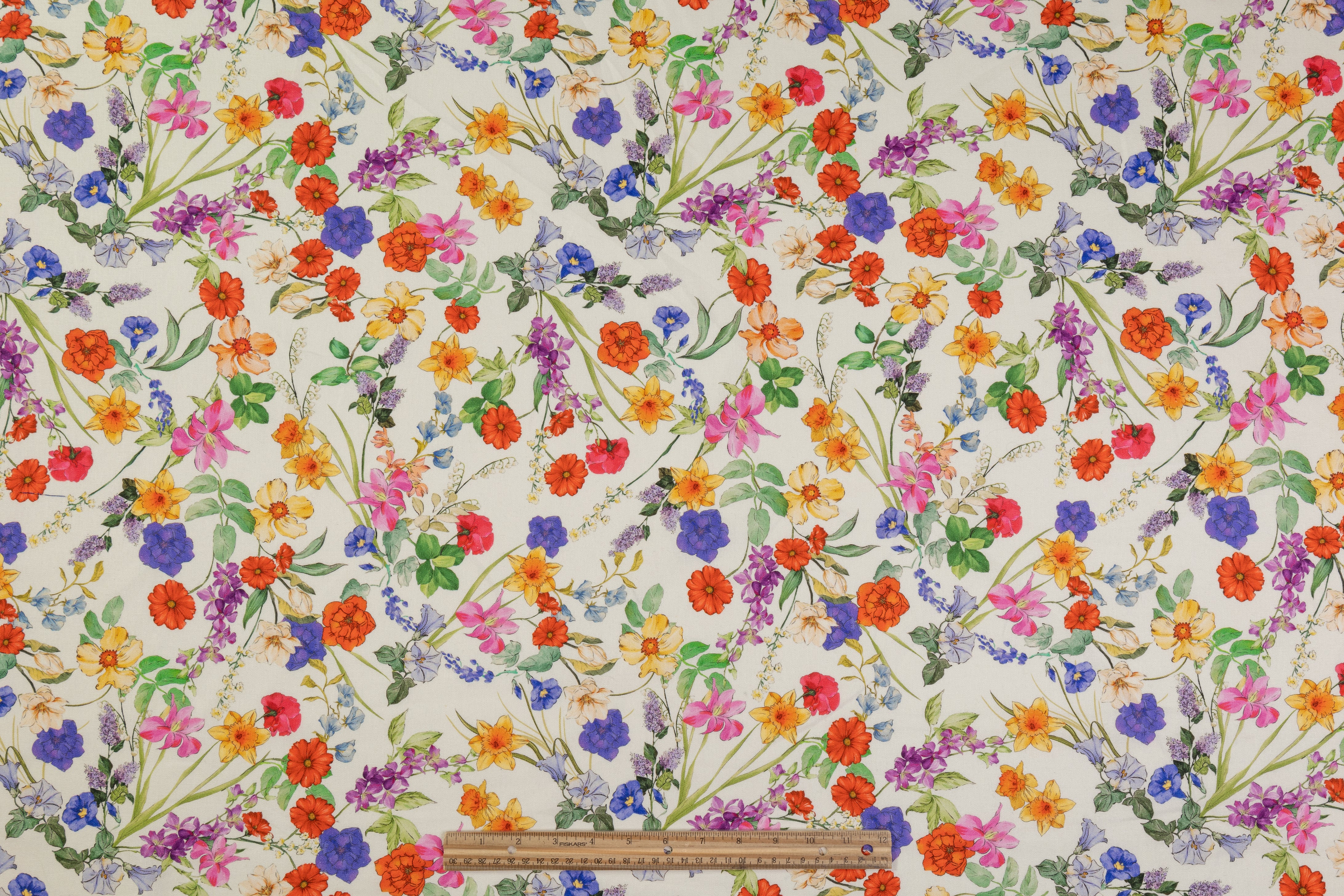 Floral Italian Linen Viscose Blend - Multicolor