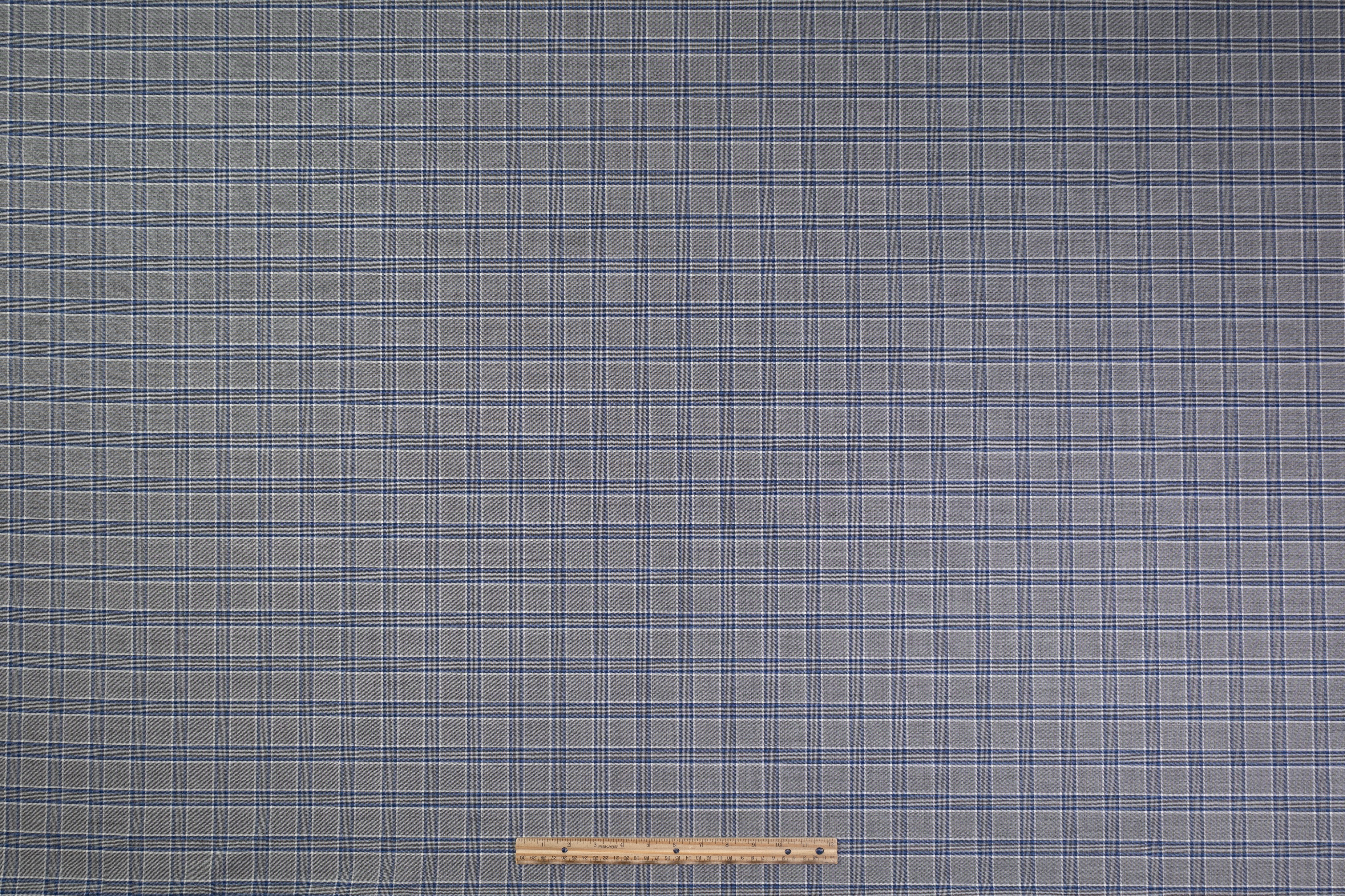 Reda - Checked Italian Wool Suiting - Gray / Blue