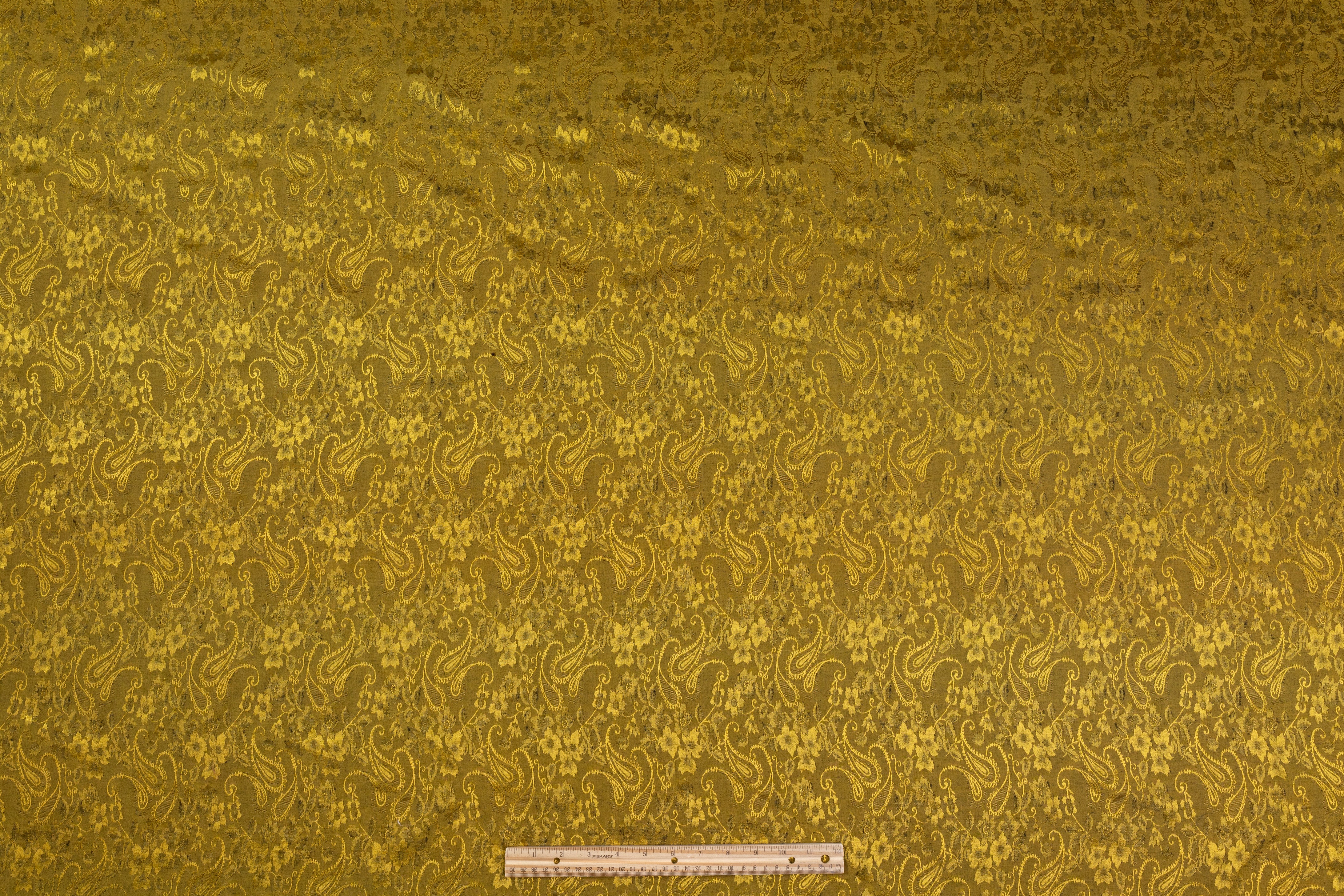 Paisley Italian Viscose Jacquard - Antique Gold