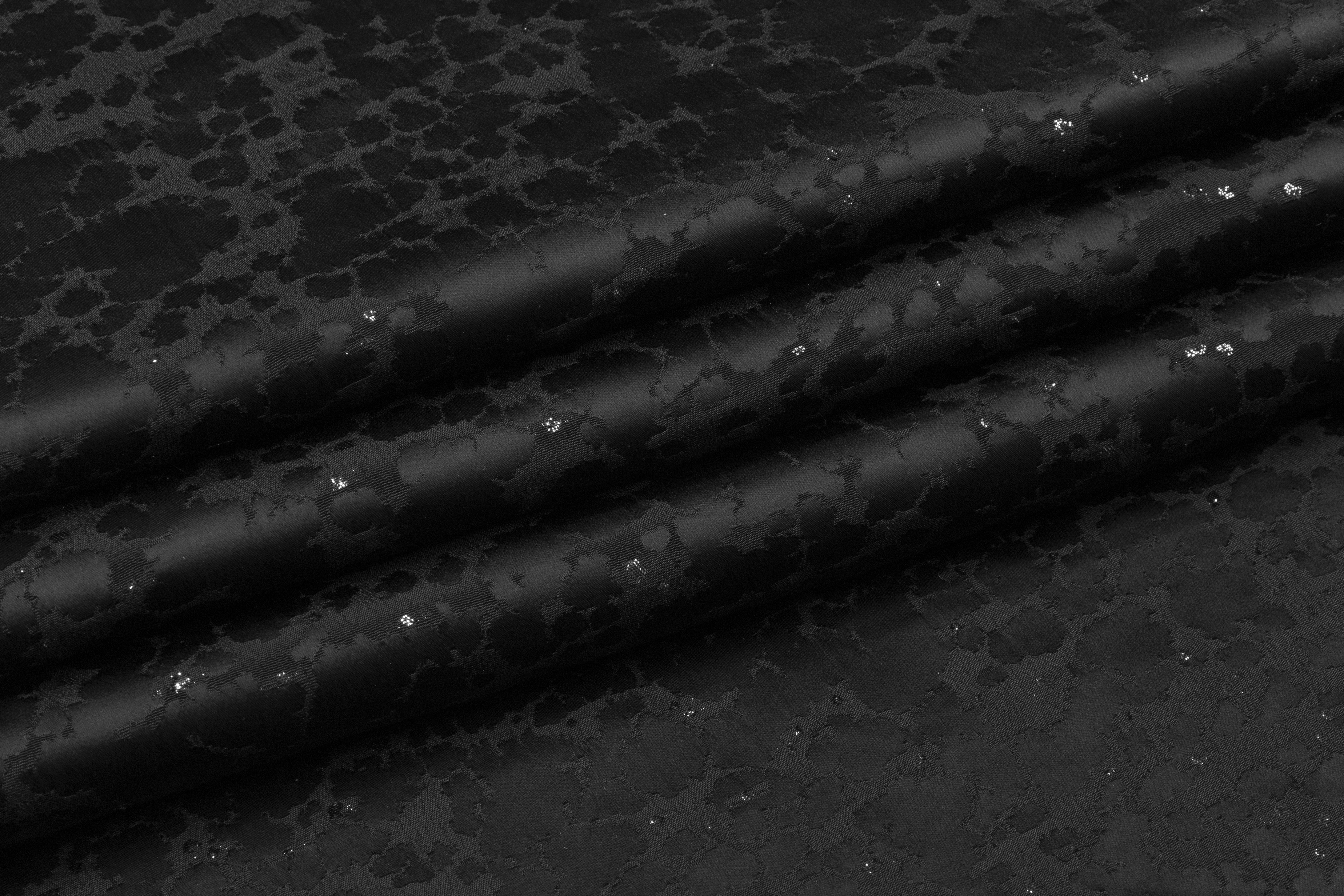 Abstract Italian Metallic Jacquard - Black
