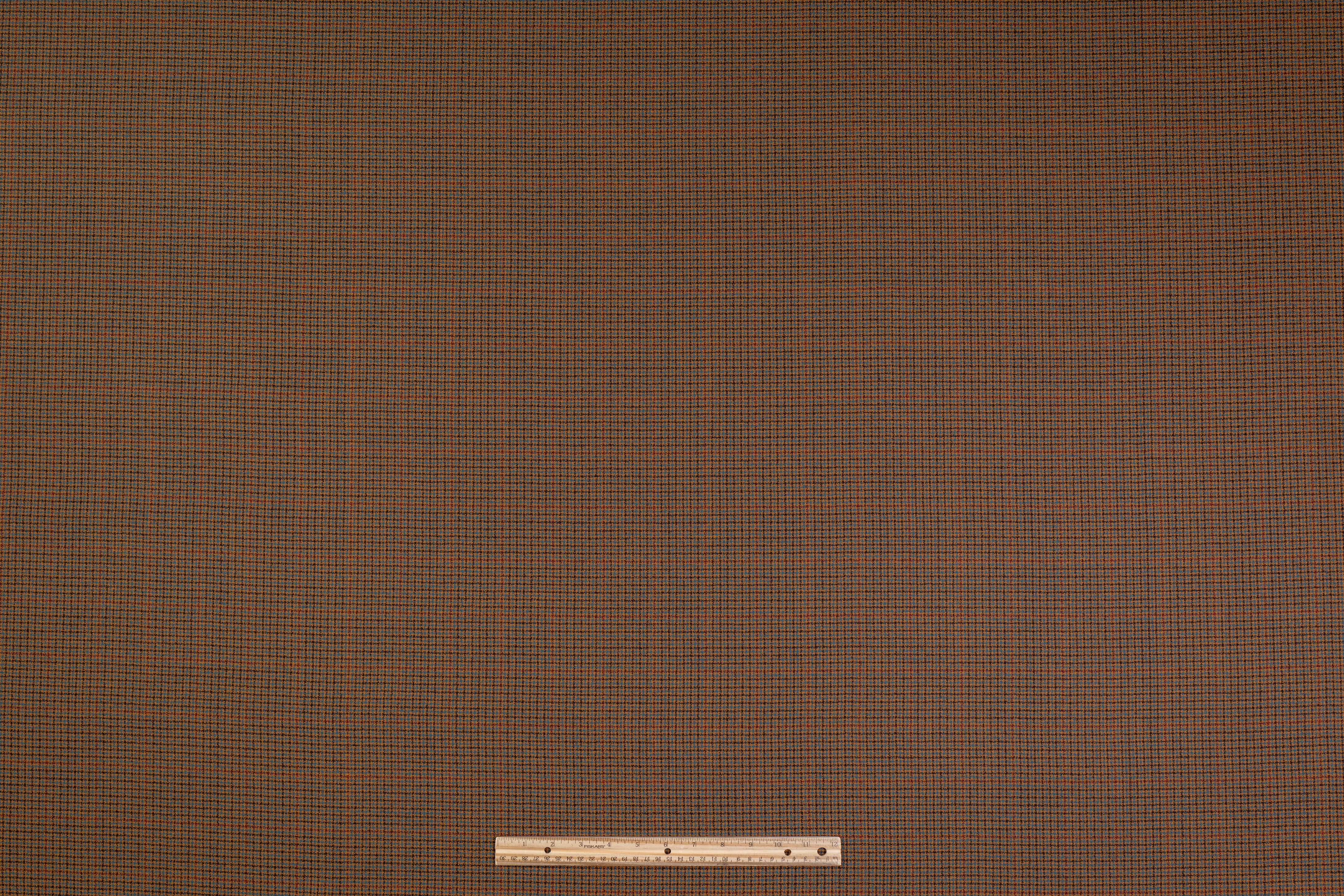 Ferla - Checked Italian Wool Suiting - Brown / Teal / Burgundy