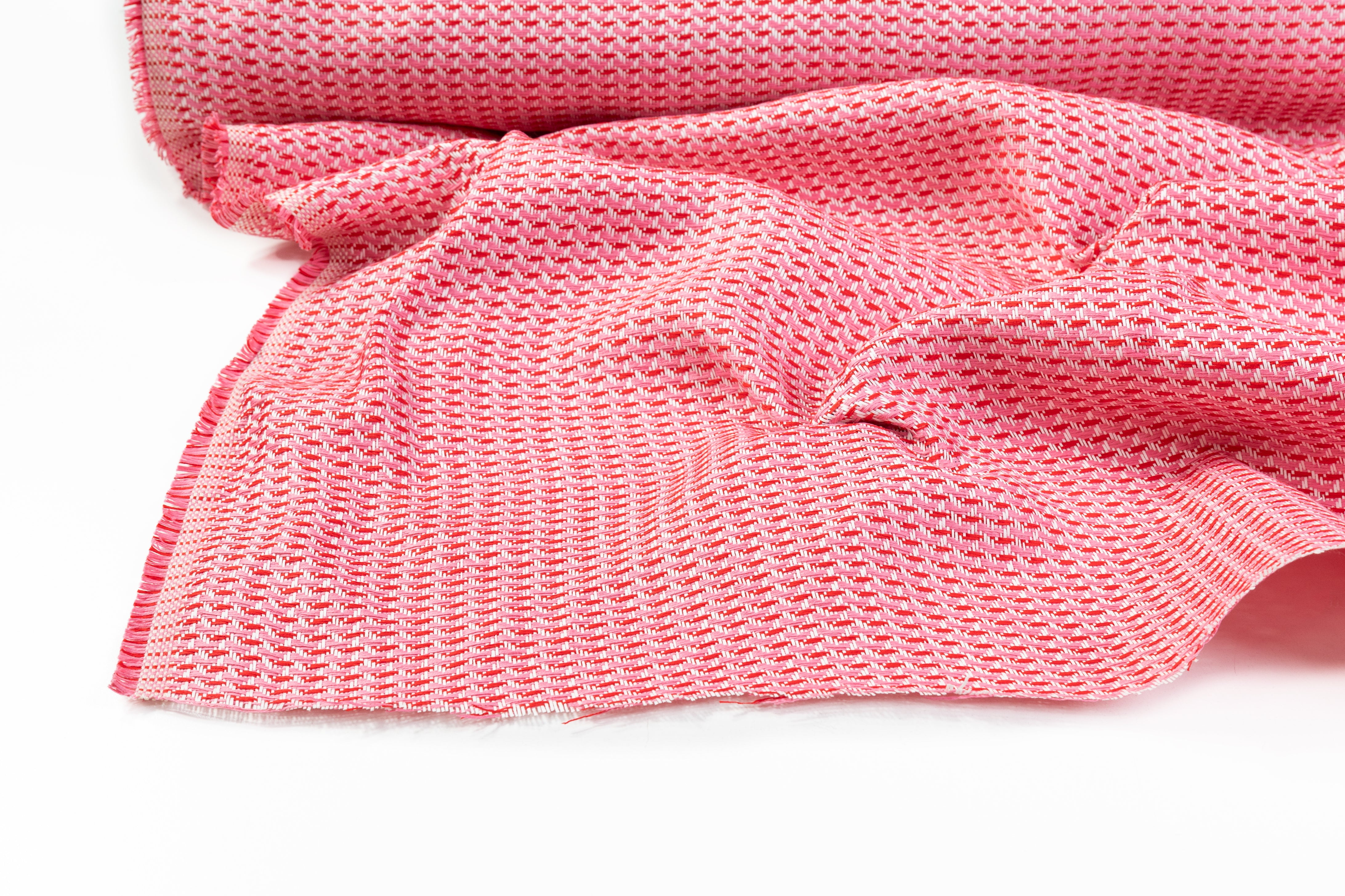 Emanuel Ungaro - Italian Cotton Tweed - Pink / Red / White