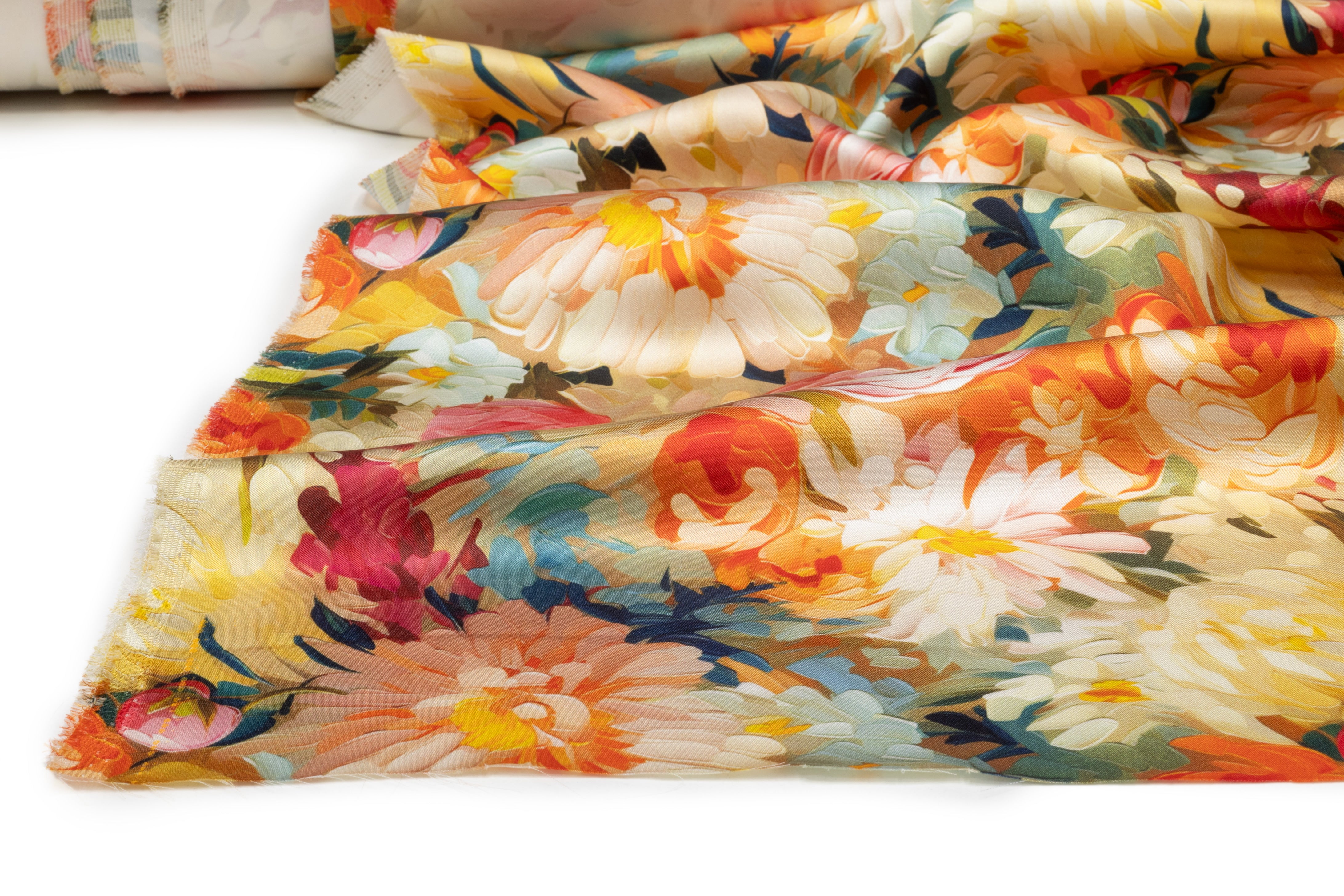 Floral Italian Double Satin Silk Charmeuse - Multicolor