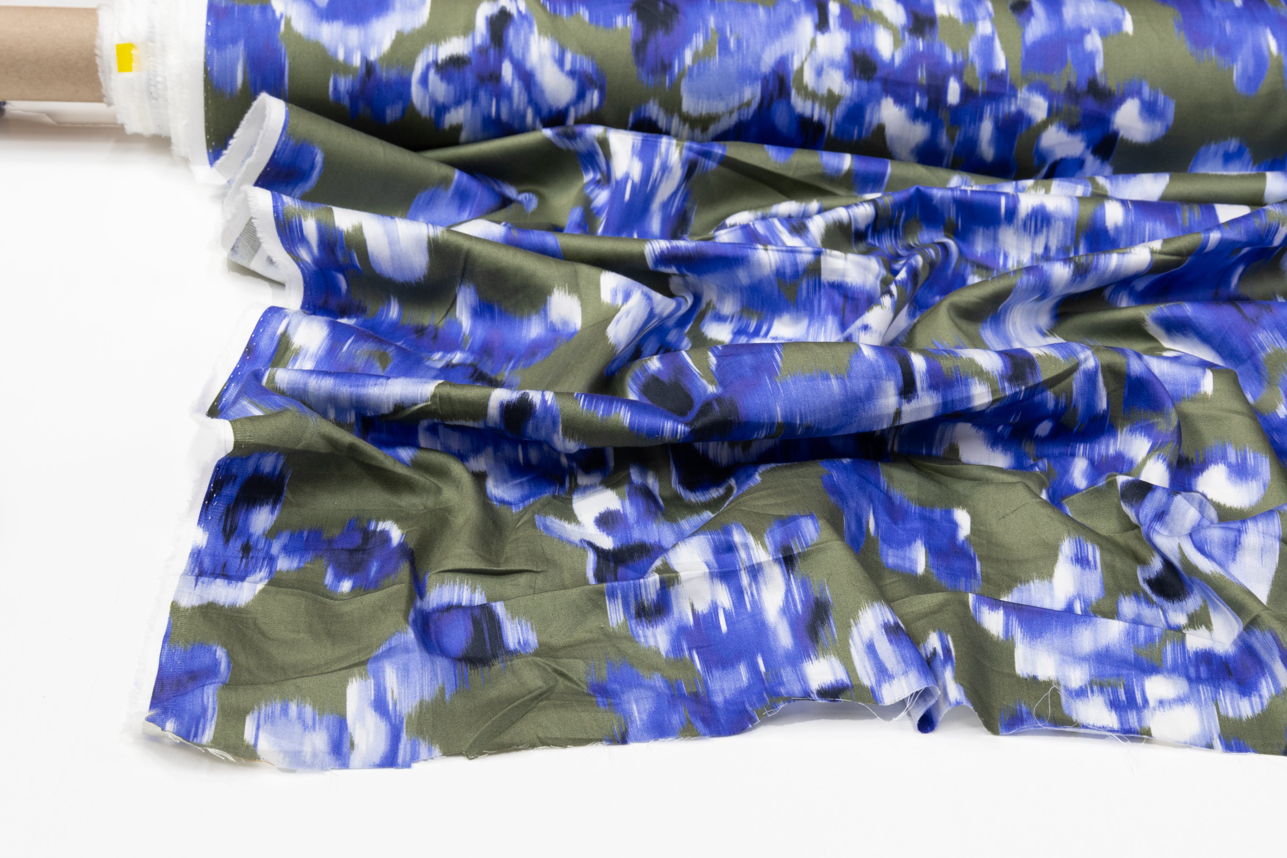 Abstract Cotton Sateen - Blue / Green