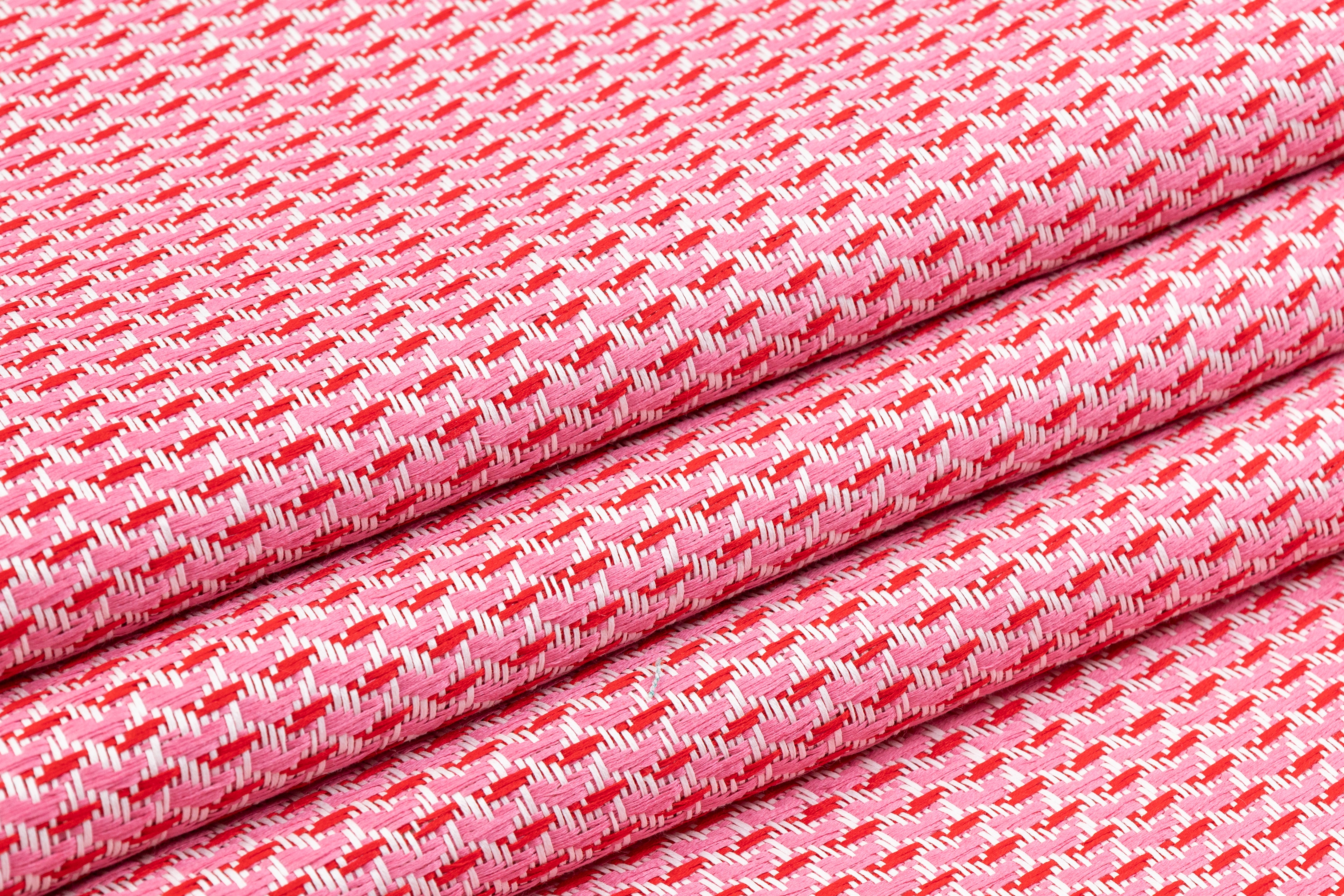 Emanuel Ungaro - Italian Cotton Tweed - Pink / Red / White