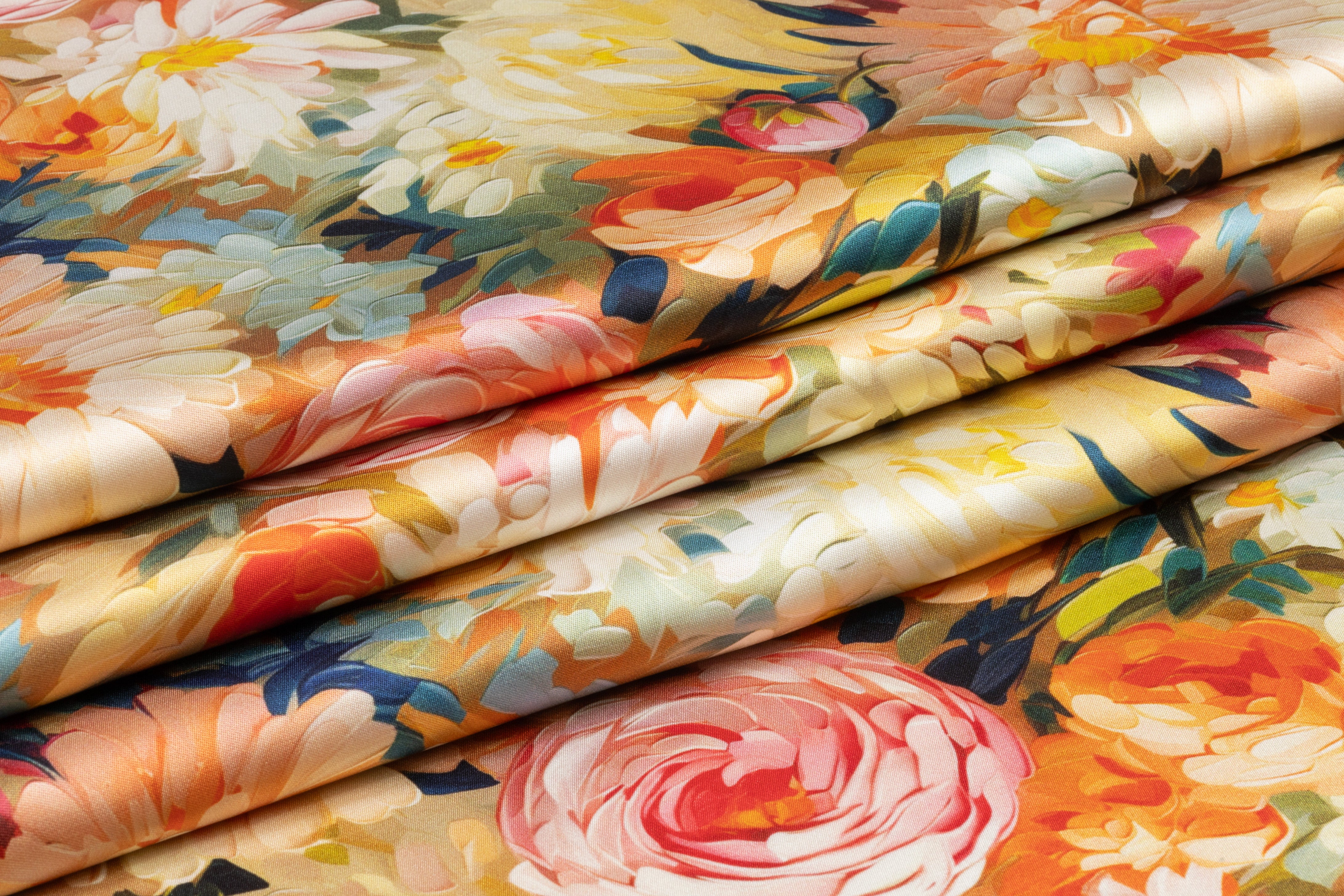 Floral Italian Double Satin Silk Charmeuse - Multicolor