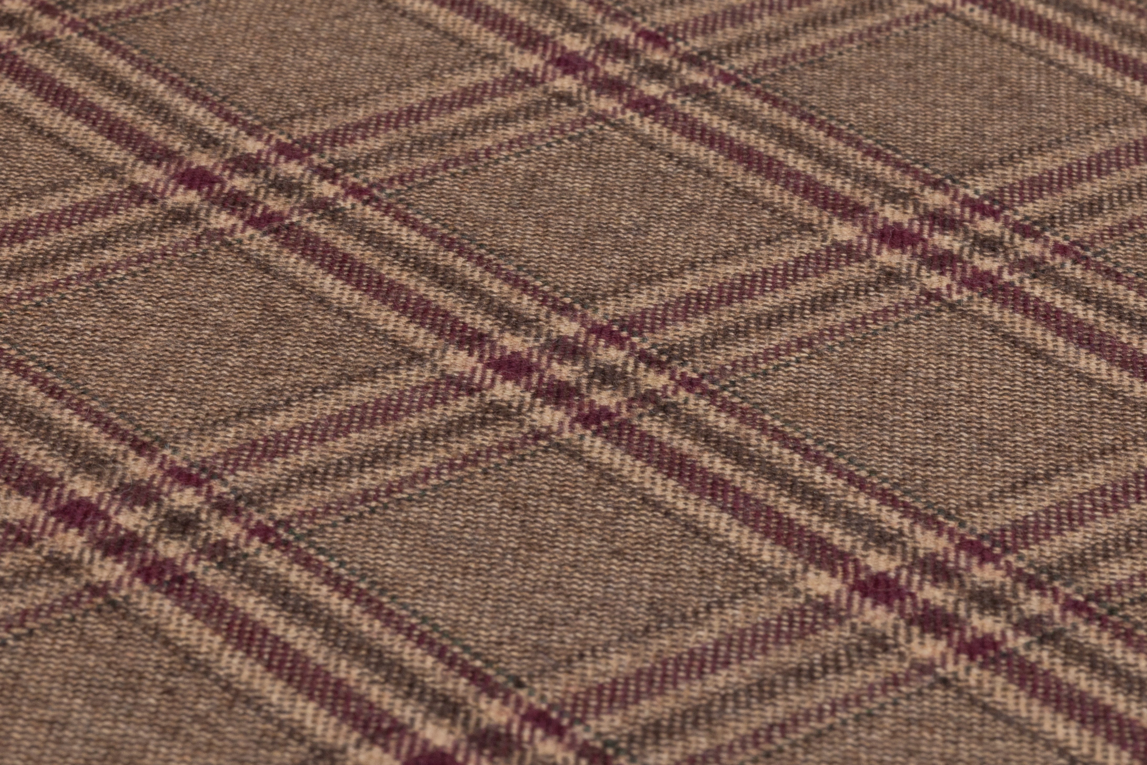 Plaid Italian Wool Suiting - Brown / Burgundy