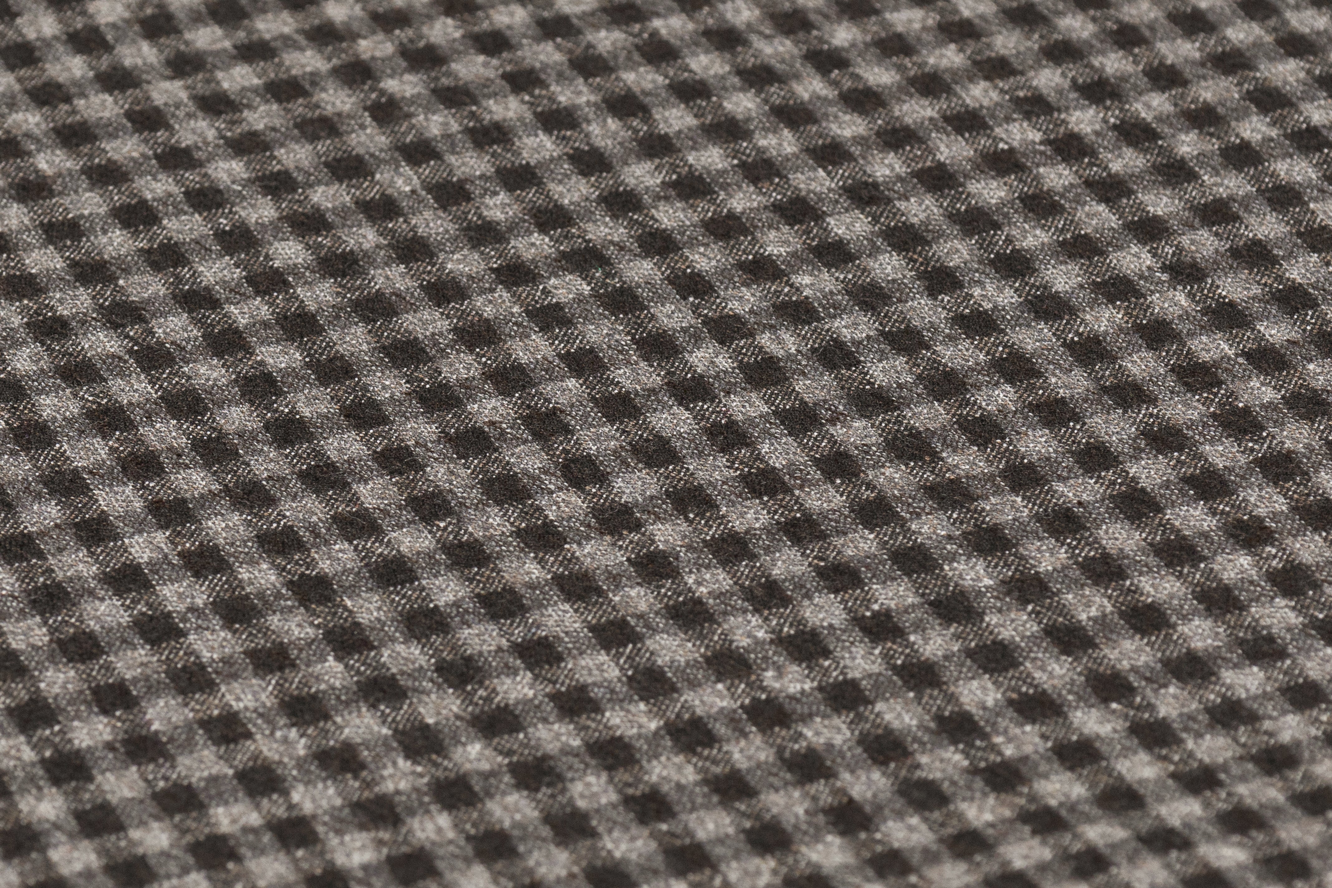 Gingham Checked Italian Wool Suiting - Gray / Dark Brown