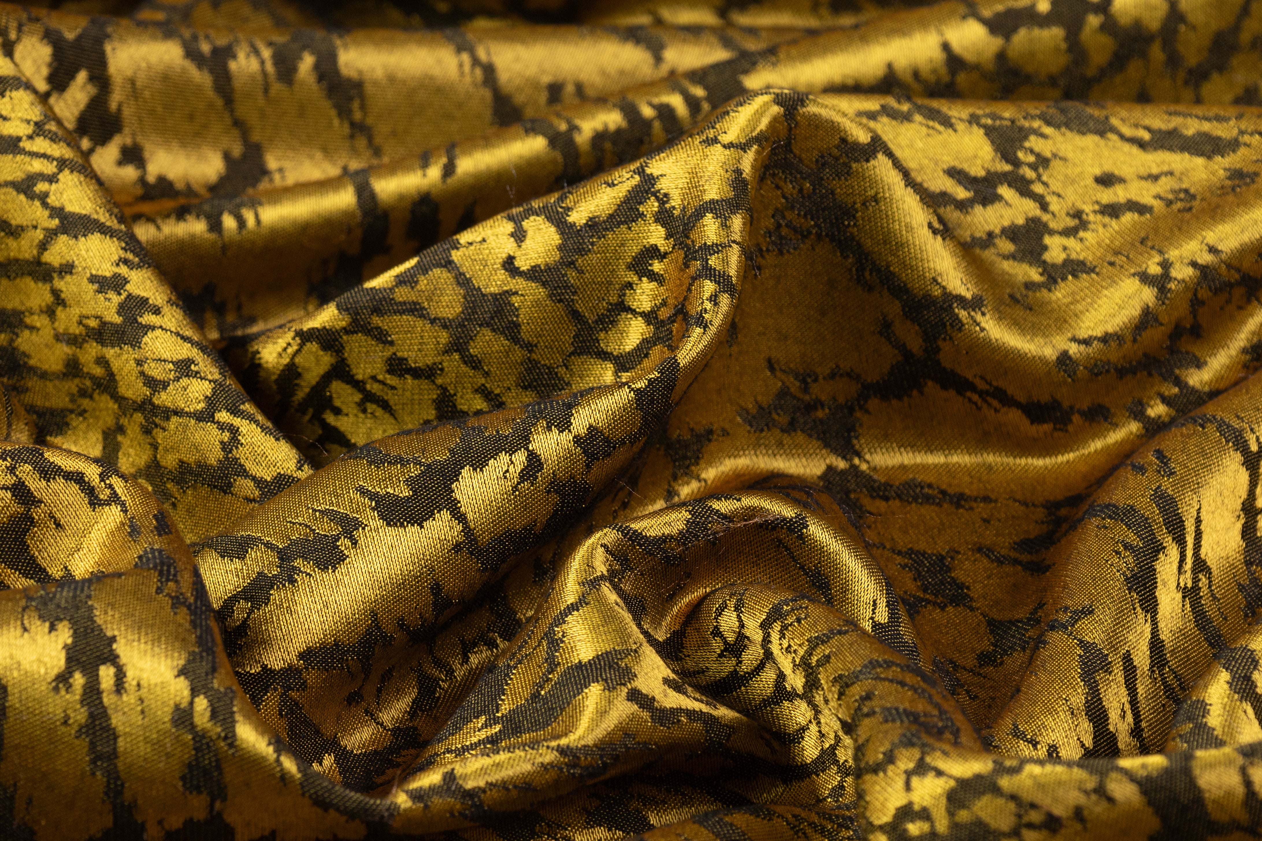 Italian Viscose Acetate Jacquard - Antique Gold