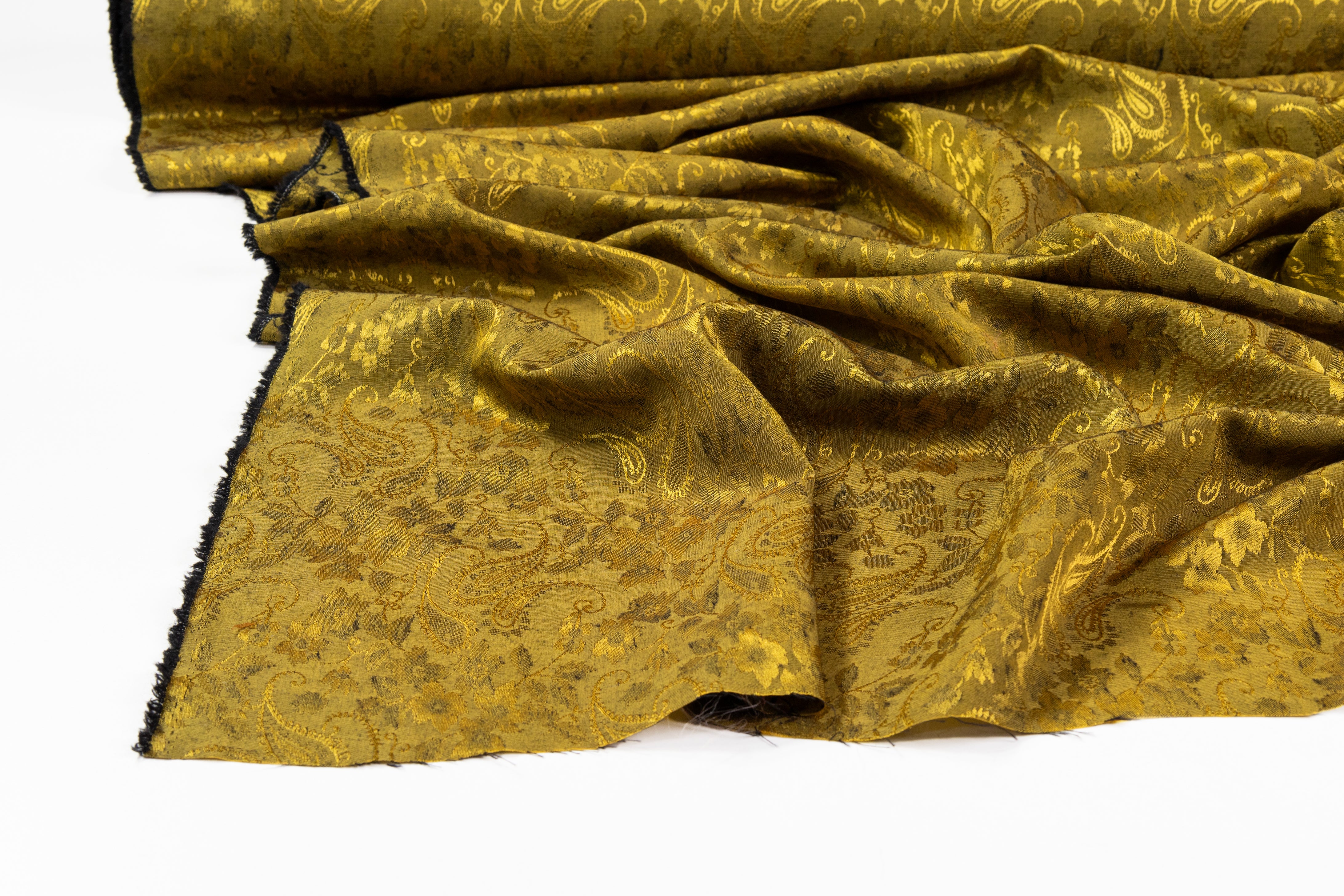 Paisley Italian Viscose Jacquard - Antique Gold
