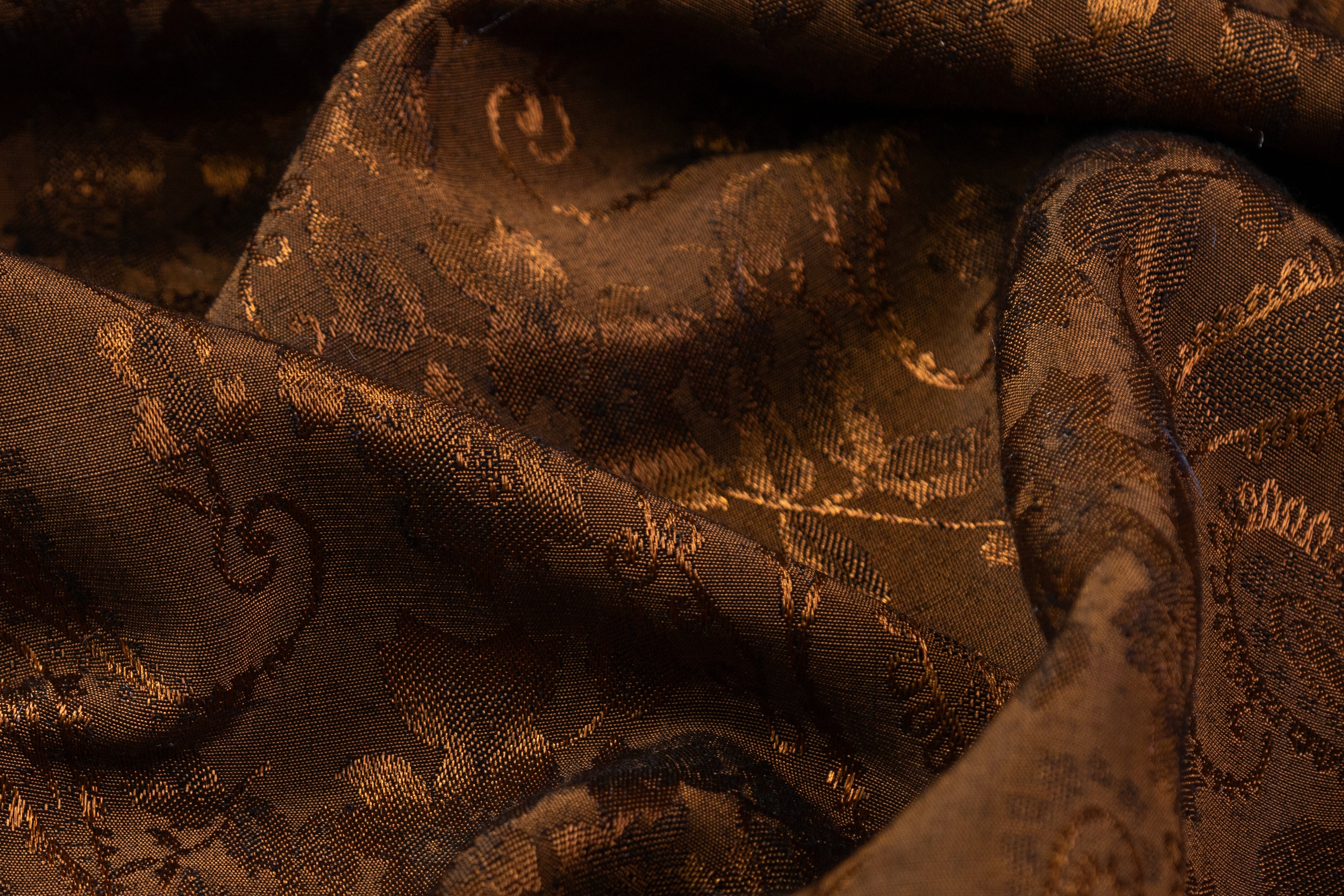 Paisley Italian Viscose Acetate Jacquard - Brown