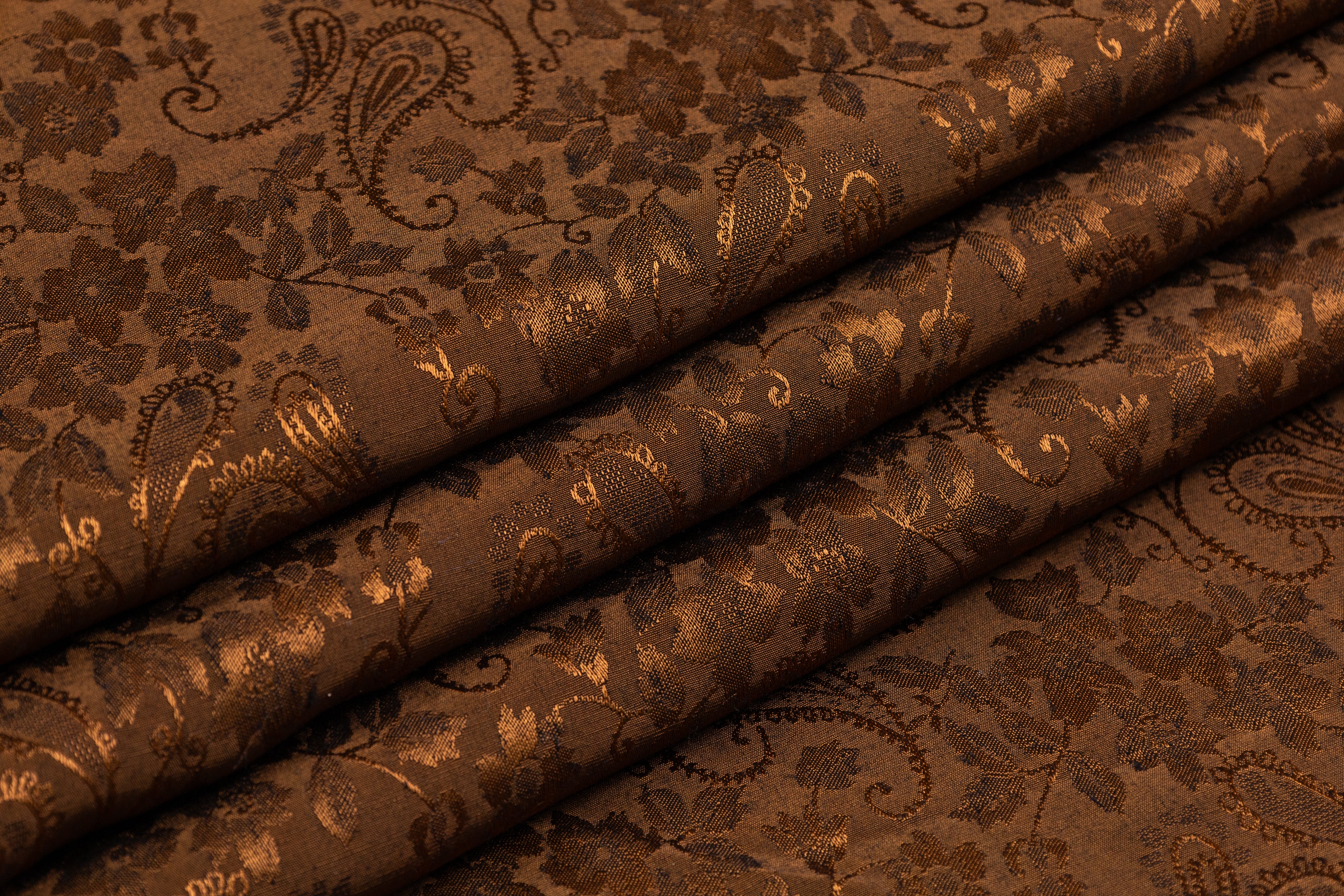 Paisley Italian Viscose Acetate Jacquard - Brown