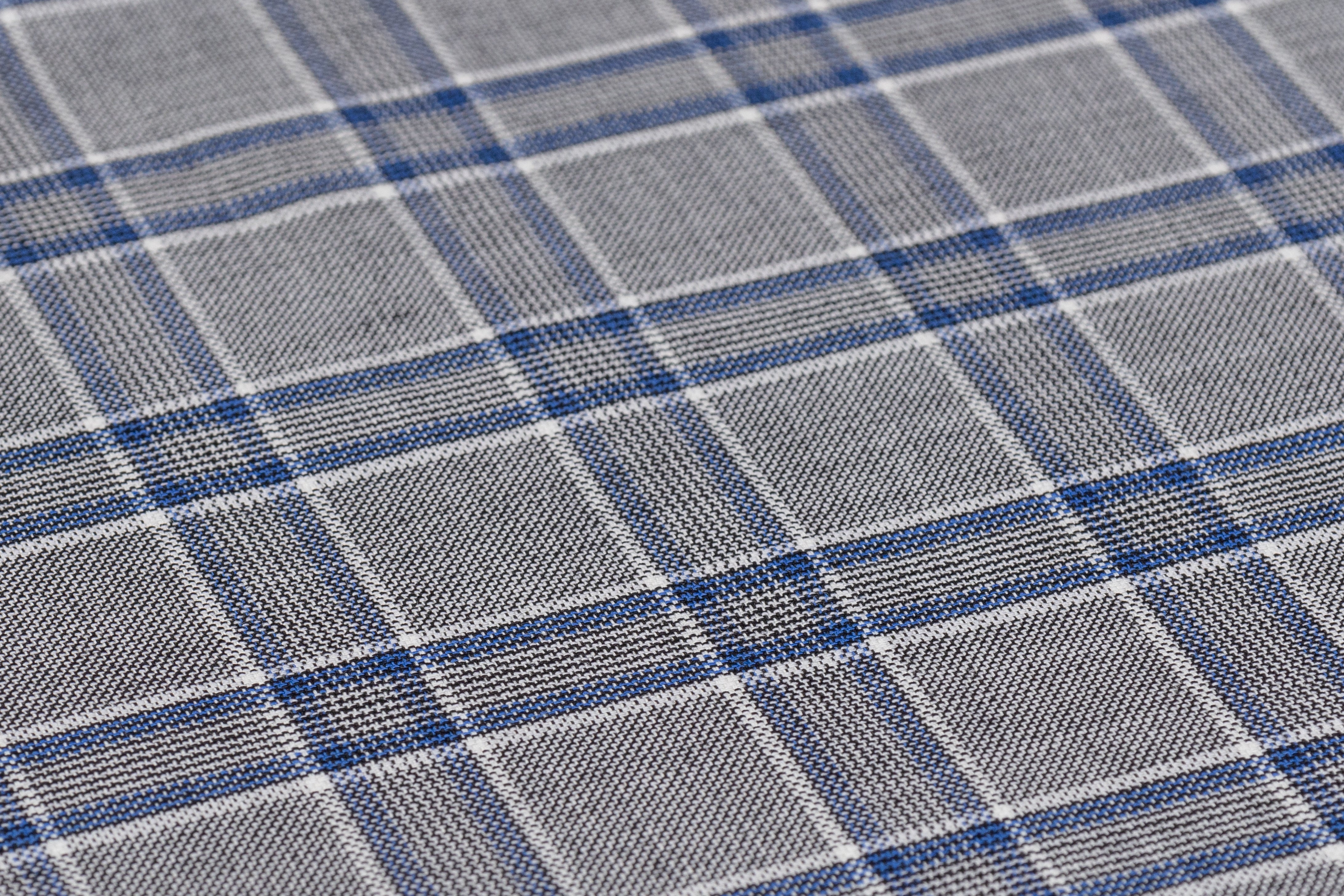 Reda - Checked Italian Wool Suiting - Gray / Blue