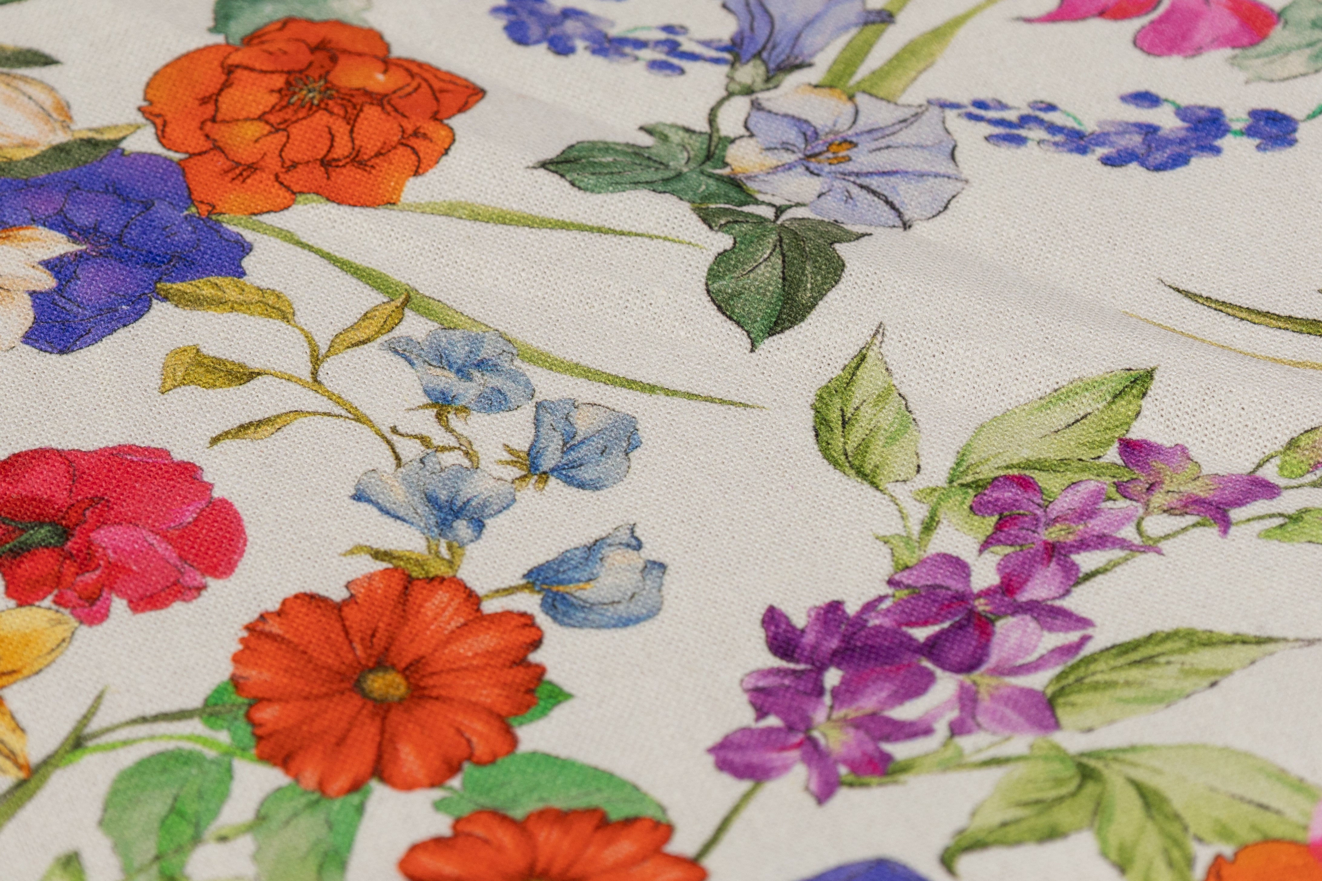 Floral Italian Linen Viscose Blend - Multicolor