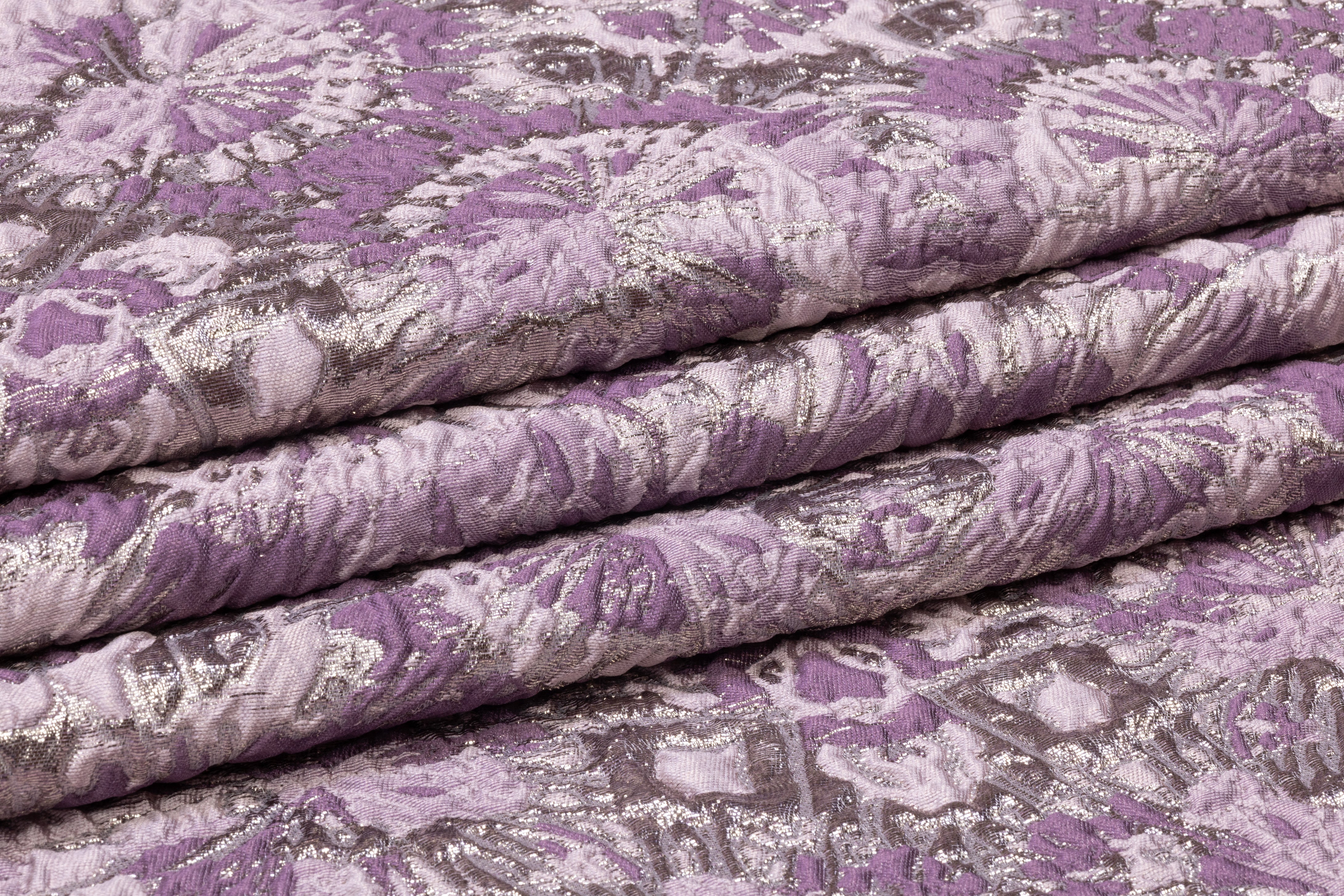 Abstract Metallic Italian Brocade - Lavender