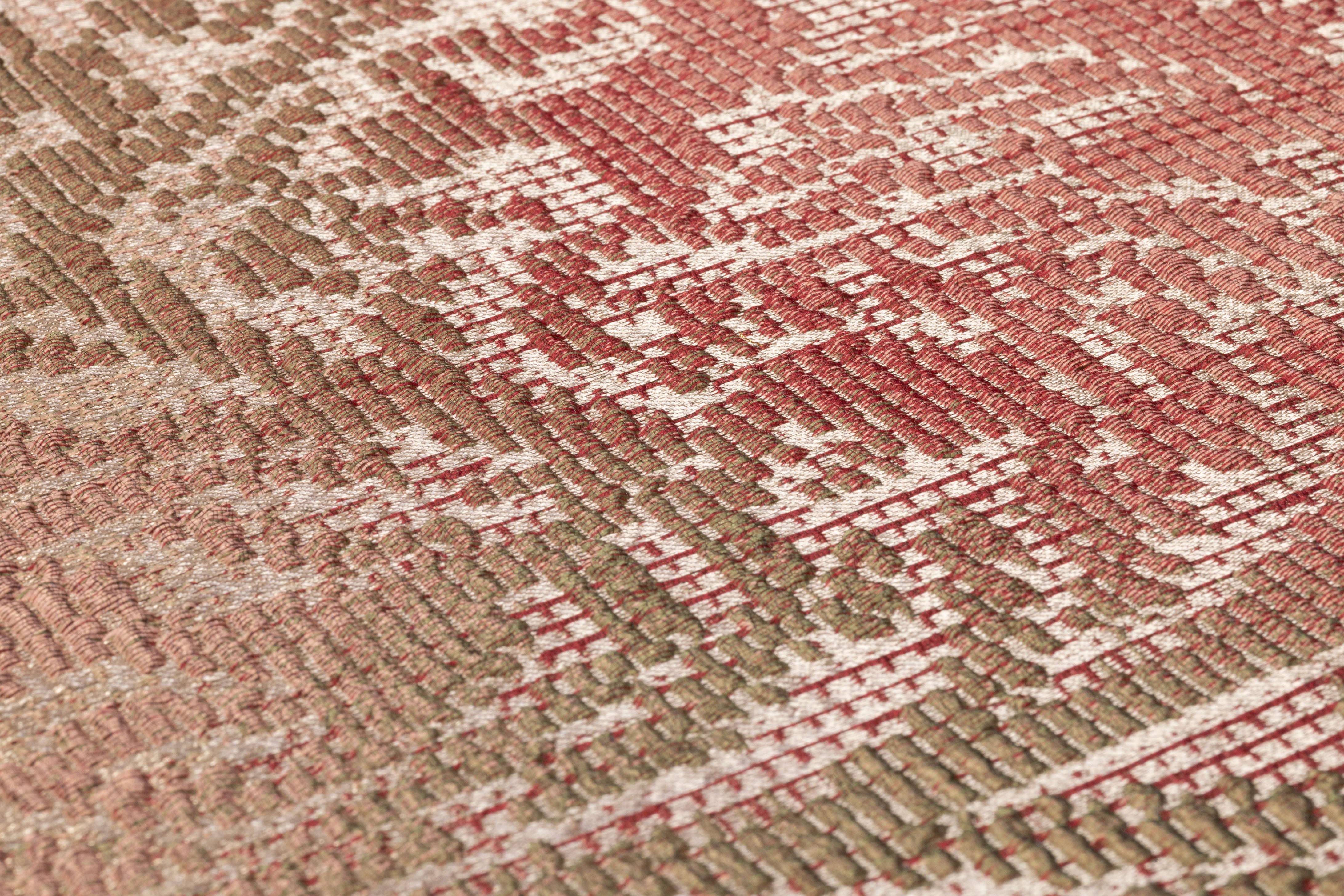 Abstract Textured Metallic Italian Brocade - Terracotta / Taupe / Olive