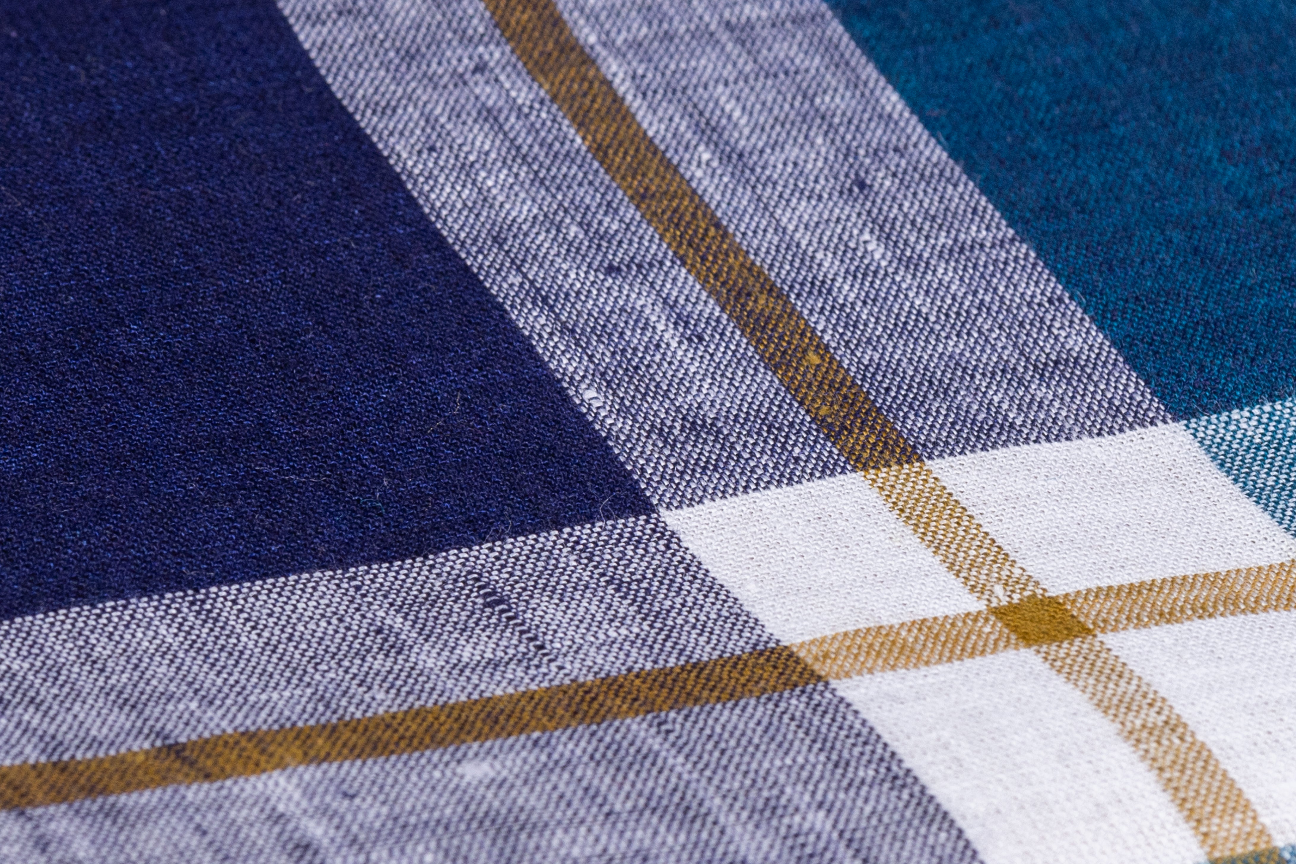 Plaid Italian Linen - Blue / Purple / Gold