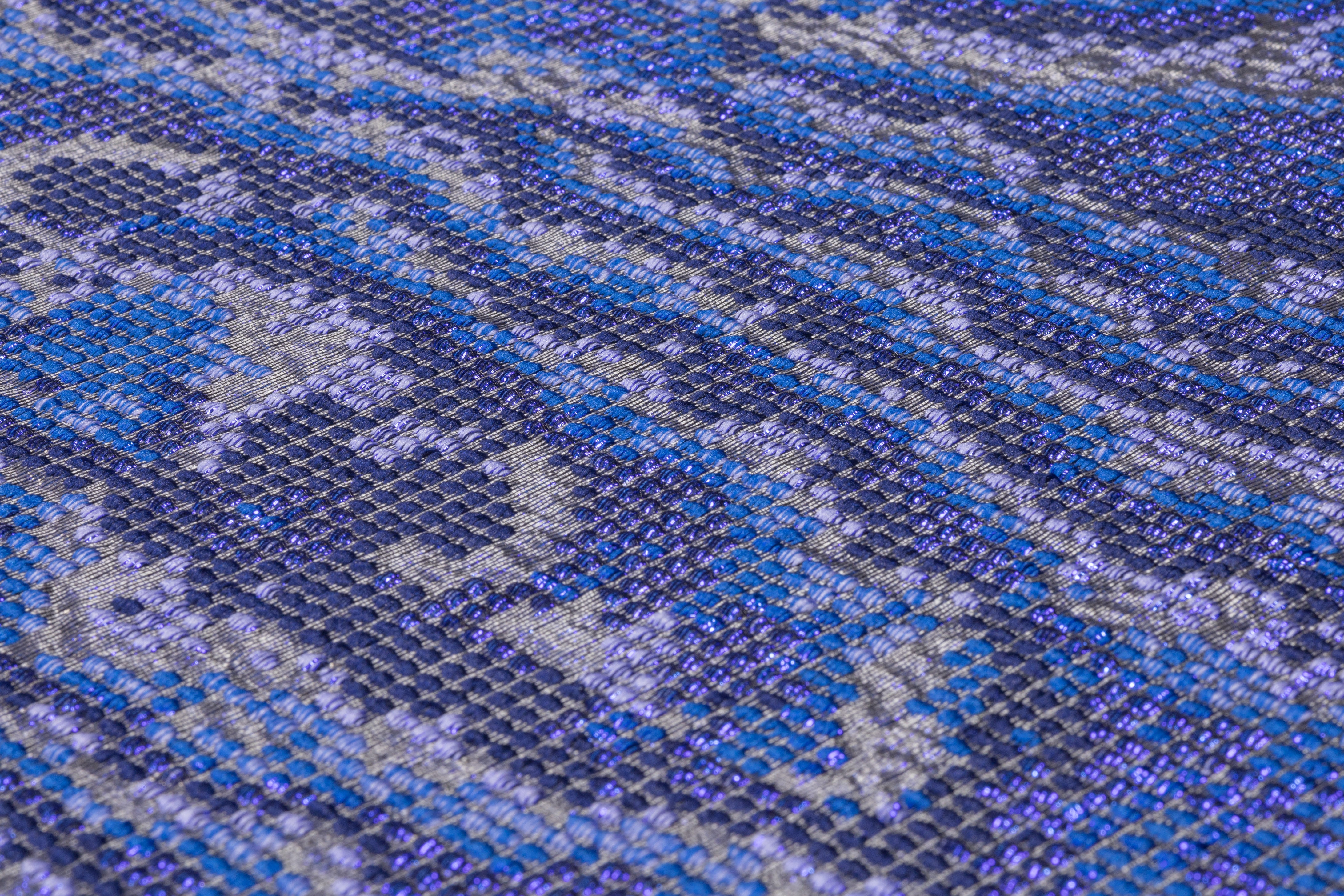 Textured Metallic Italian Brocade - Blue