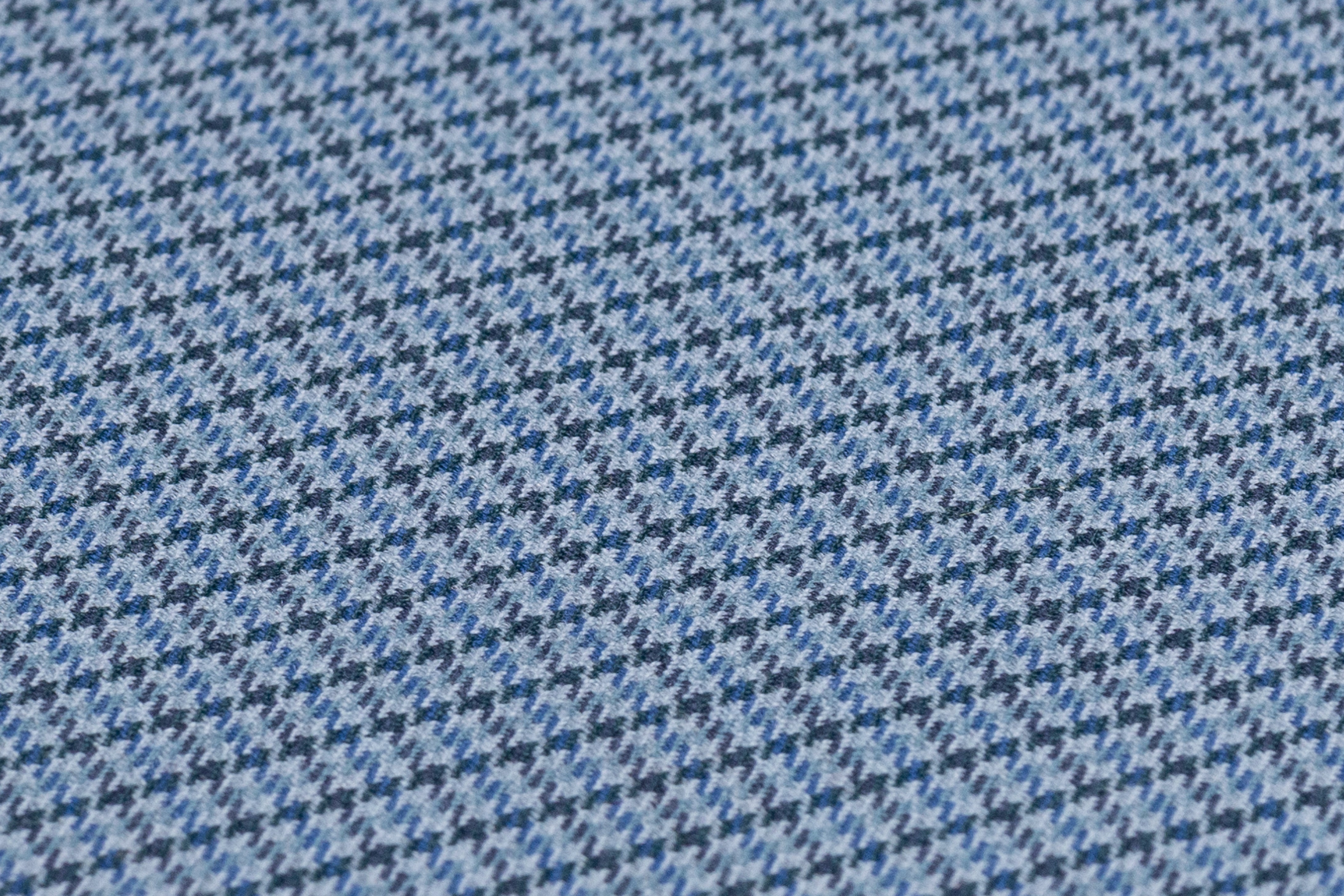 Angelico - Houndstooth Italian Poly Wool Suiting - Blue